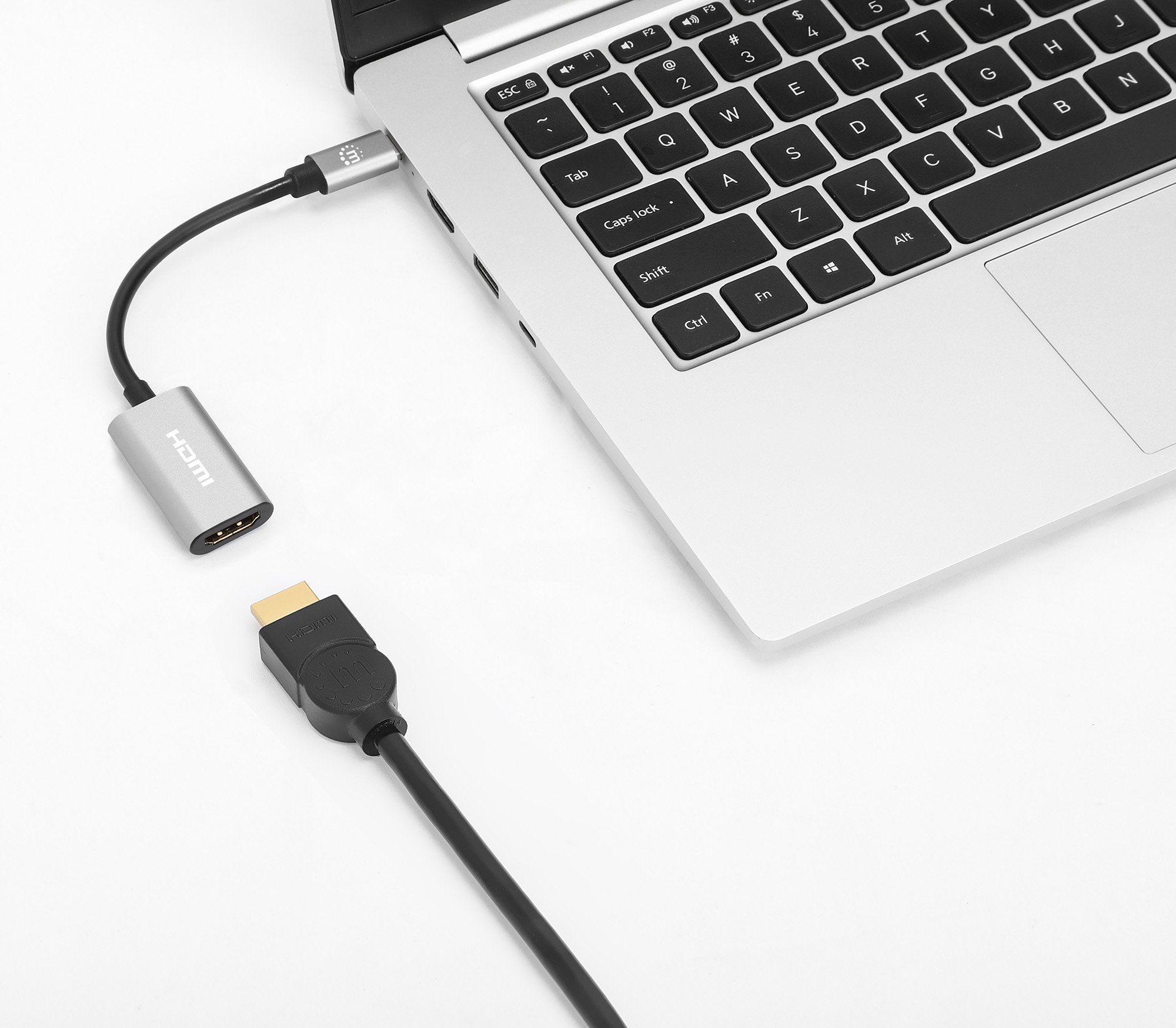 Manhattan Usb-C A Hdmi-Adaptador 4k 60hz Alu Space Gris