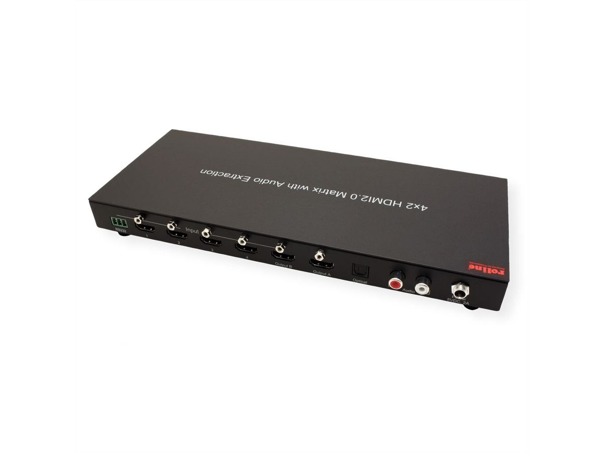 Roline 4k Hdmi Matrix Switch, 4 X 2, Mit Fernbedienung