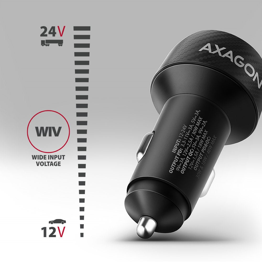 EAN 8595247909121 - Axagon PWC-PQ48 cargador de dispositivo móvil Universal Negro Encendedor de cigarrillos Carga rápida Auto imagen 3
