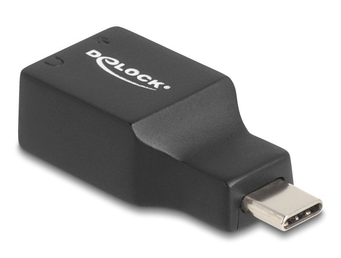 Delock Externe Usb Soundkarte Mit Usb Type-C Stecker Auf 2 X 3,5 Mm Klinkenbuchse Plug & Play Audio Adapter Schwarz