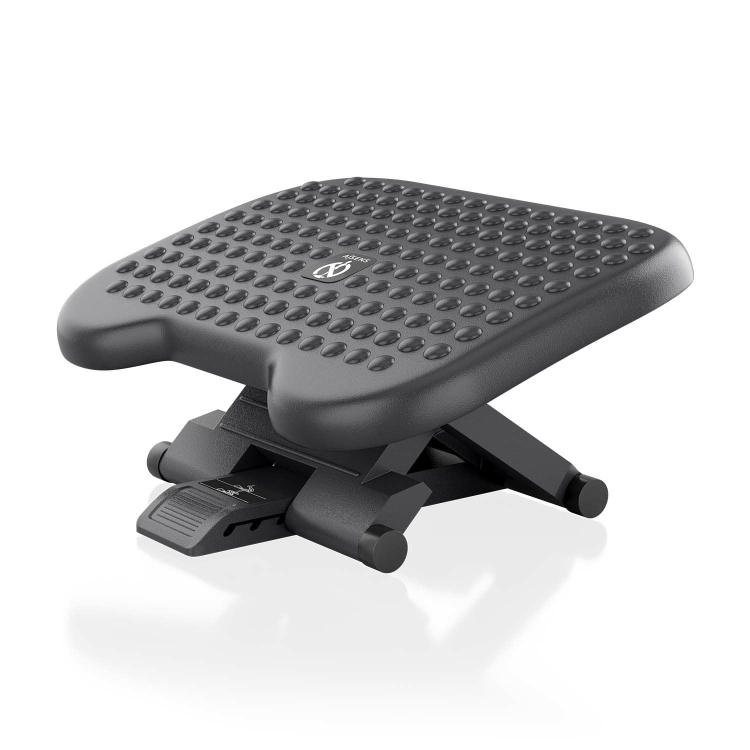 Aisens Reposapiés Inclinable Y Altura Ajustable, Negro
