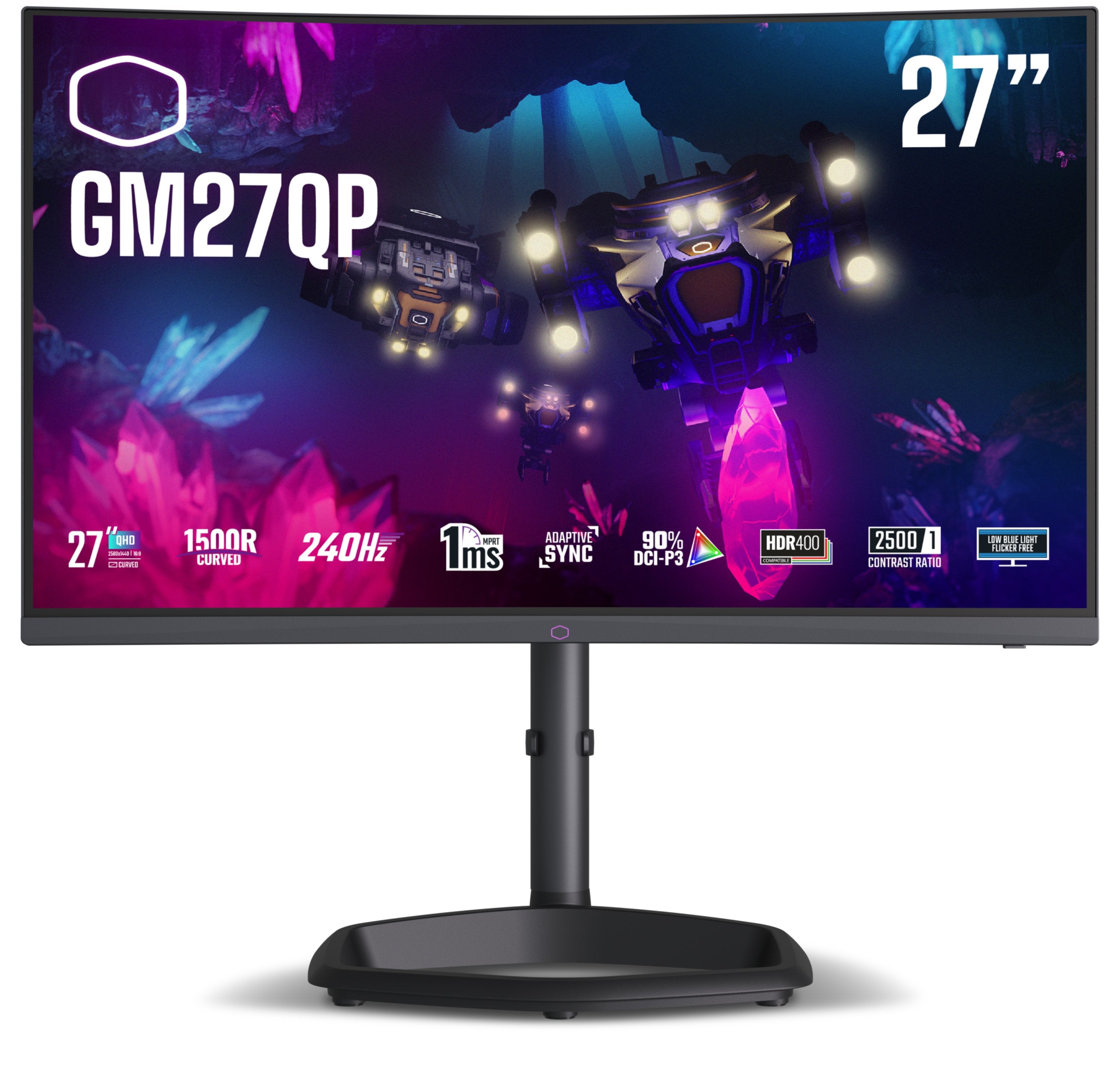 Cooler Master Gm27qp (68.6 Cm (27 Zoll), Negro, Qhd, Va, Curved, Adaptive-Sync, 240hz Panel) Cmi-Gm27qp-Ek