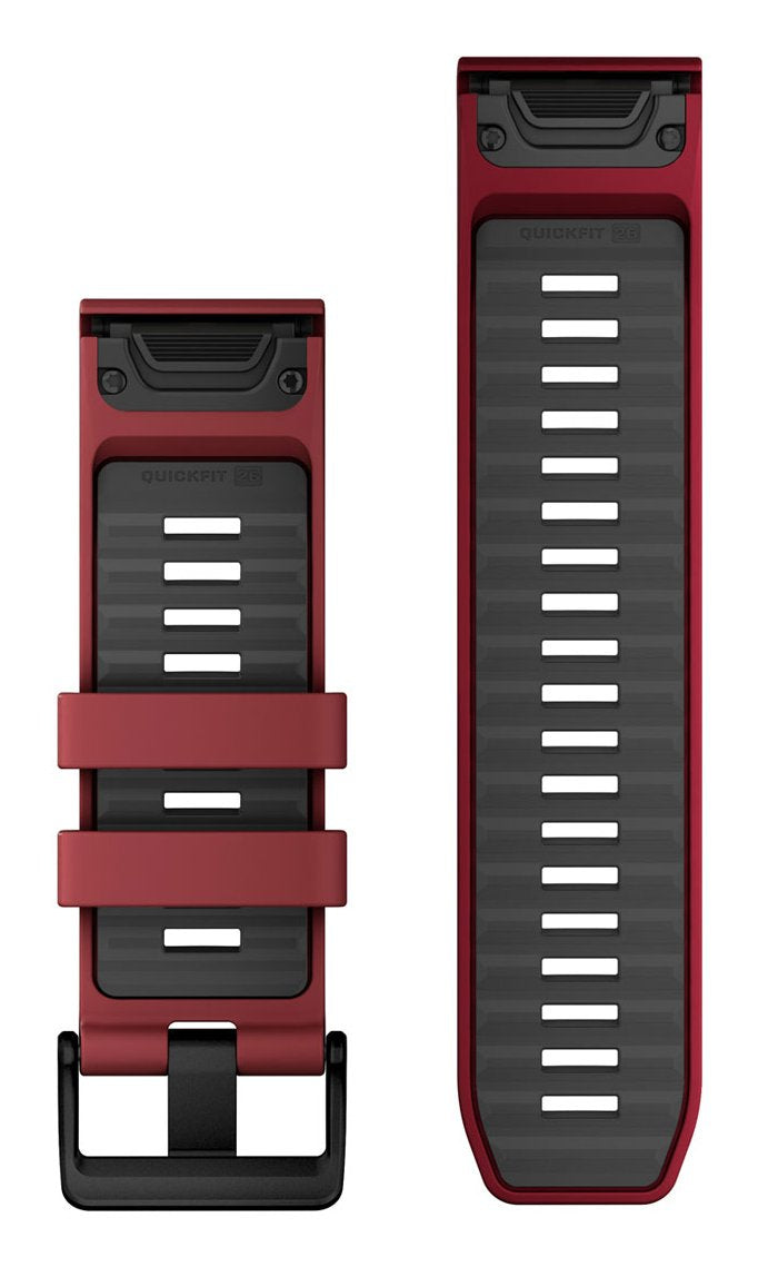Garmin Ersatzarmband Quickfit 26mm Silikon Marsala Graphit
