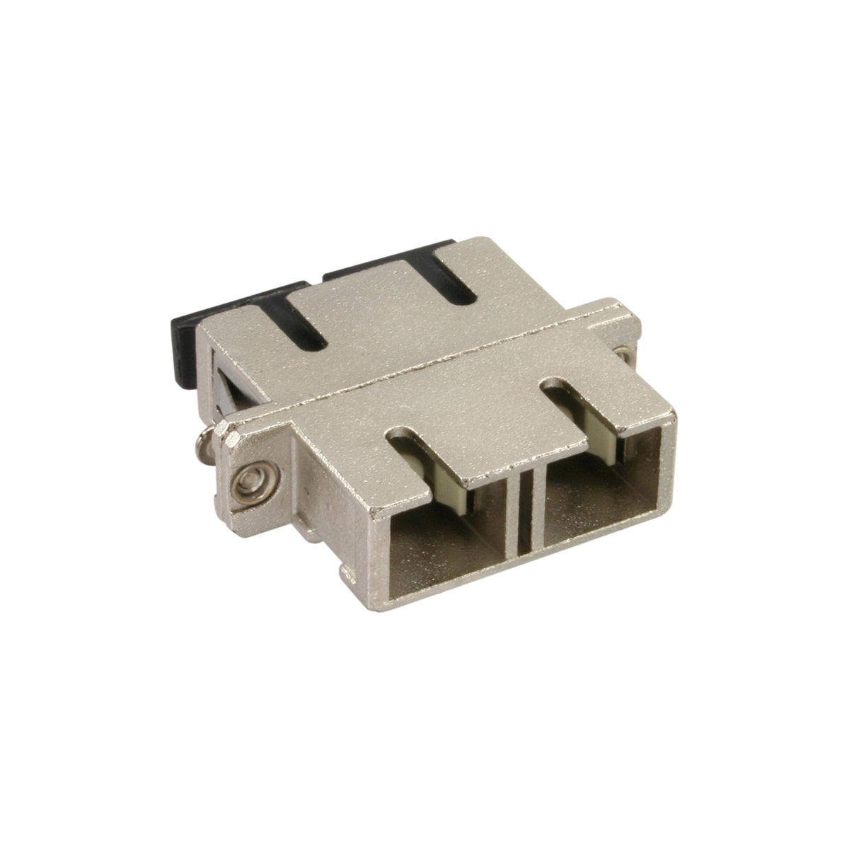 Adaptador Metálico De Fibra Óptica Inline Duplex Sc/Sc Mm Funda De Cerámica Con Brida