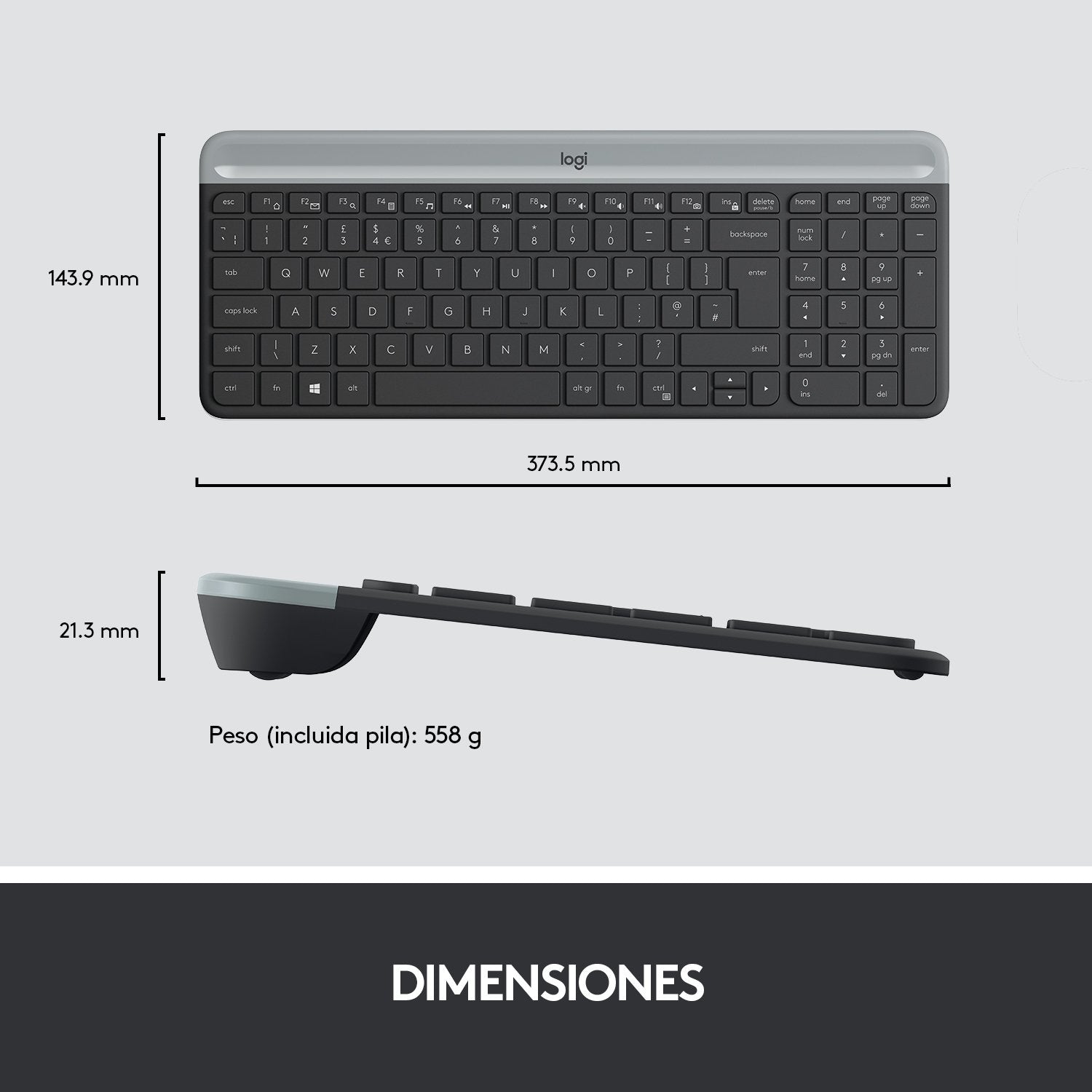EAN 5099206086548 - Logitech 920-009198 teclado Ratón incluido Universal RF inalámbrico QWERTY Español Grafito imagen 14