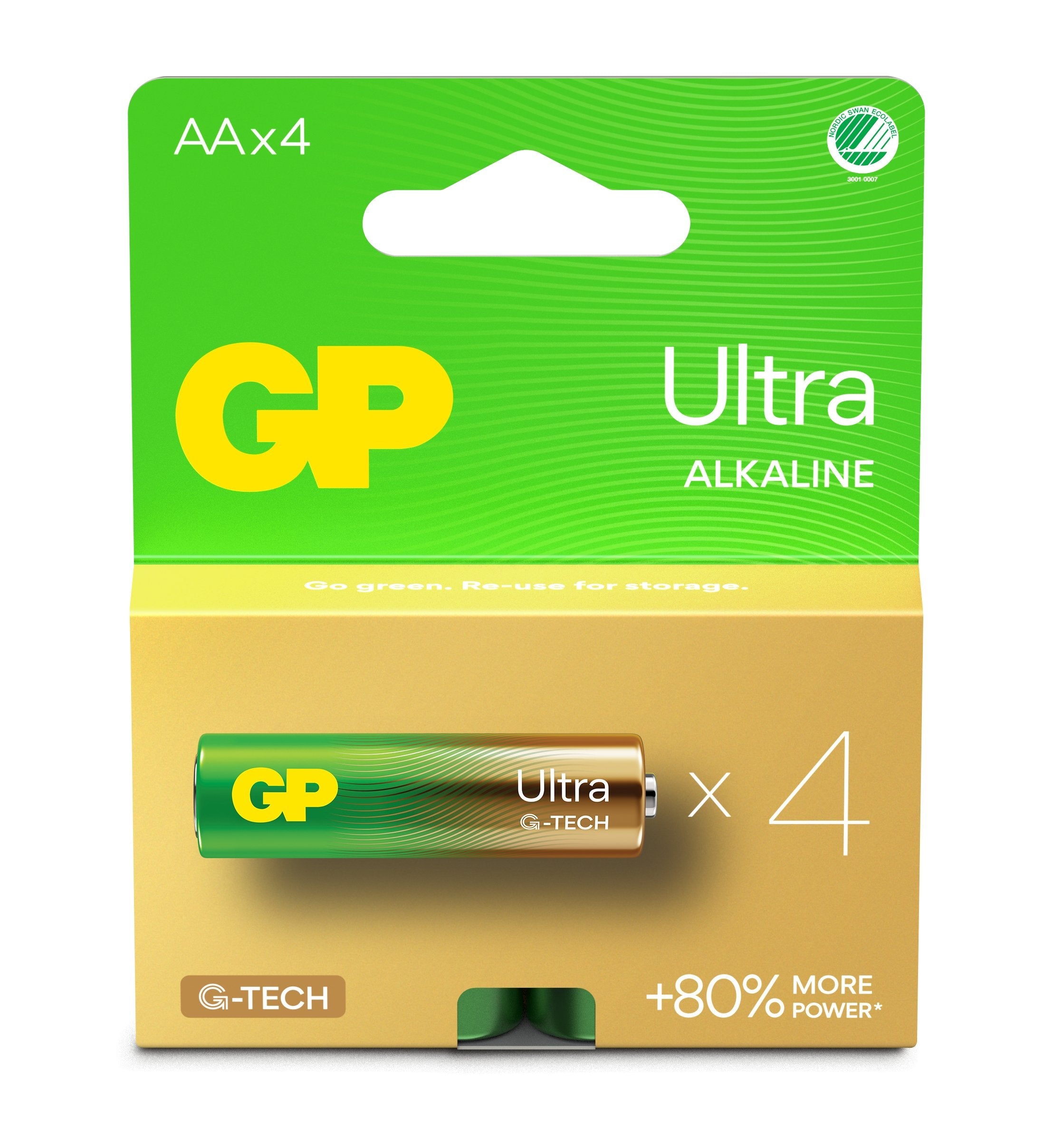 Gp Pilas Gp Ultra Alcalinas Aa Mignon Longlife, Lr06, 1,5 Voltios 4 Piezas, Con Nueva Tecnología G-Tech Gpult15a357c4