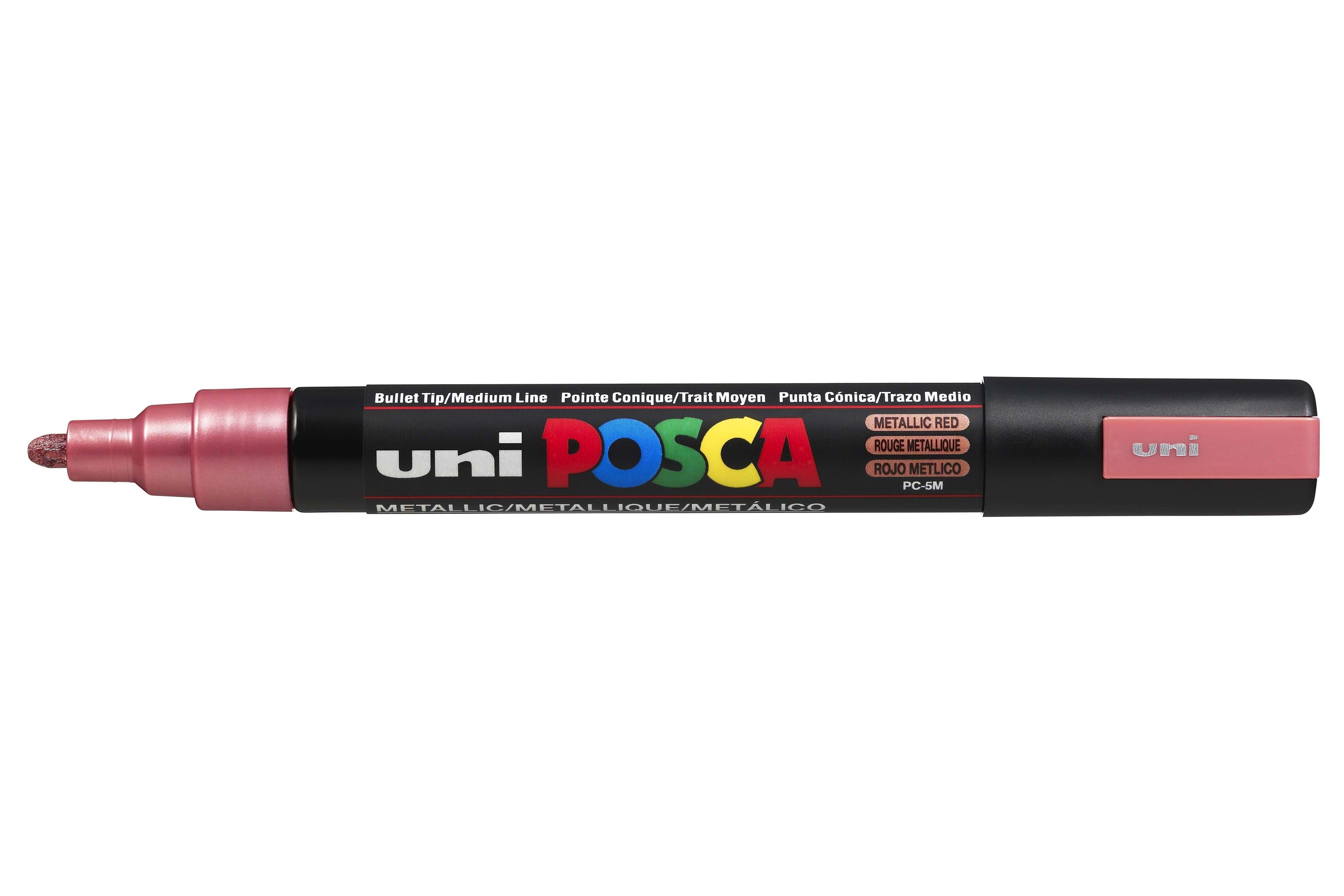 Posca Marcador Pc-5m No Permanente Punta Forma De Bala 1,8 - 2,5 Mm Rojo Metálico