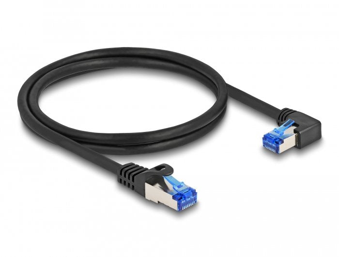 Delock 80222 Cable De Red Rj45 Cat.6a S/Ftp Recto / Acodado A La Derecha 1 M Negro