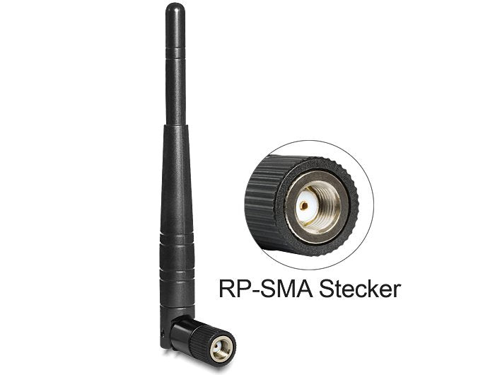 Antena Wlan De Delock Rp-Sma St. 3dbi Omnidir. Con Articulación Basculante Negra