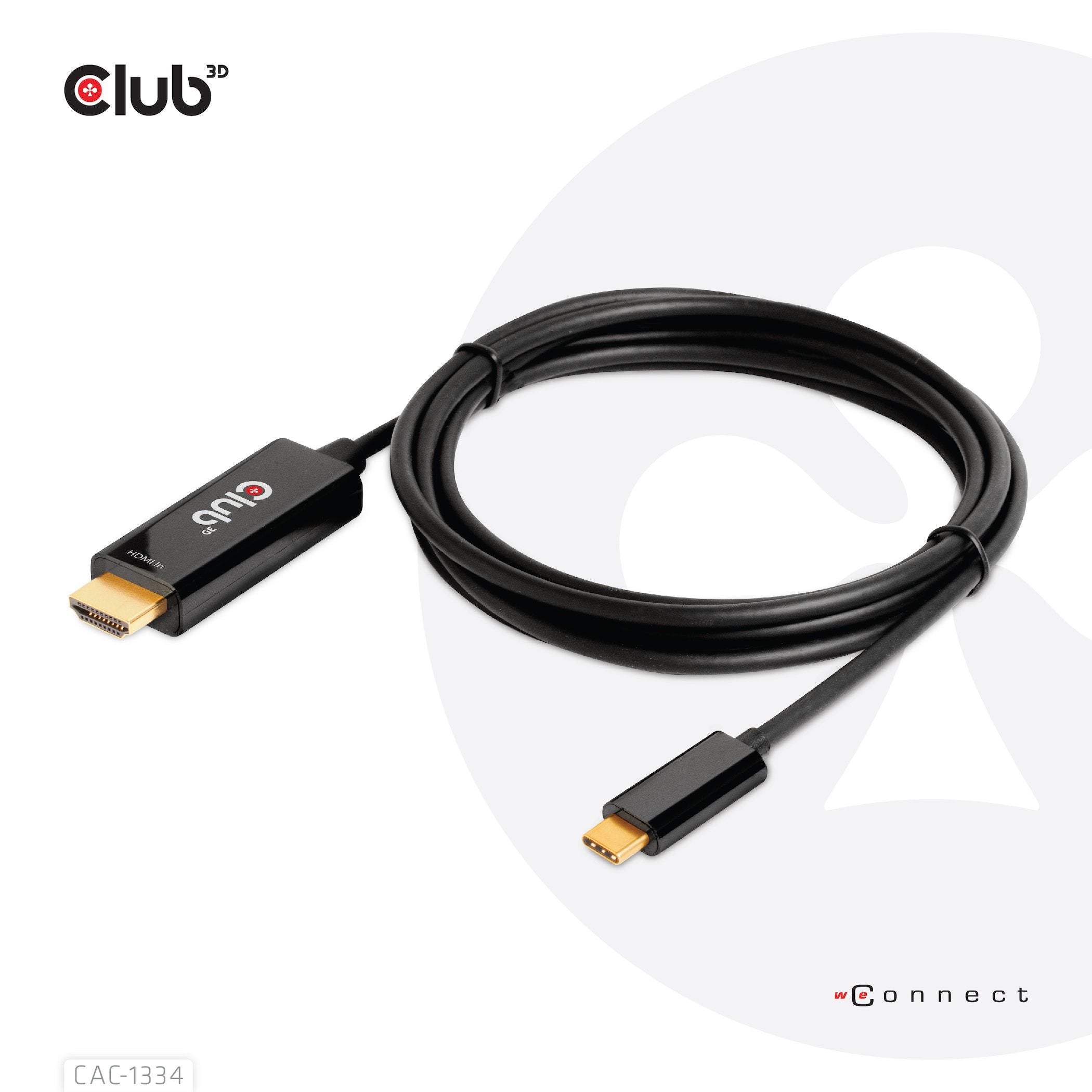 EAN 8719214472054 - CLUB3D CAC-1334 adaptador de cable de vídeo 1,8 m HDMI tipo A (Estándar) USB Tipo C Negro imagen 8