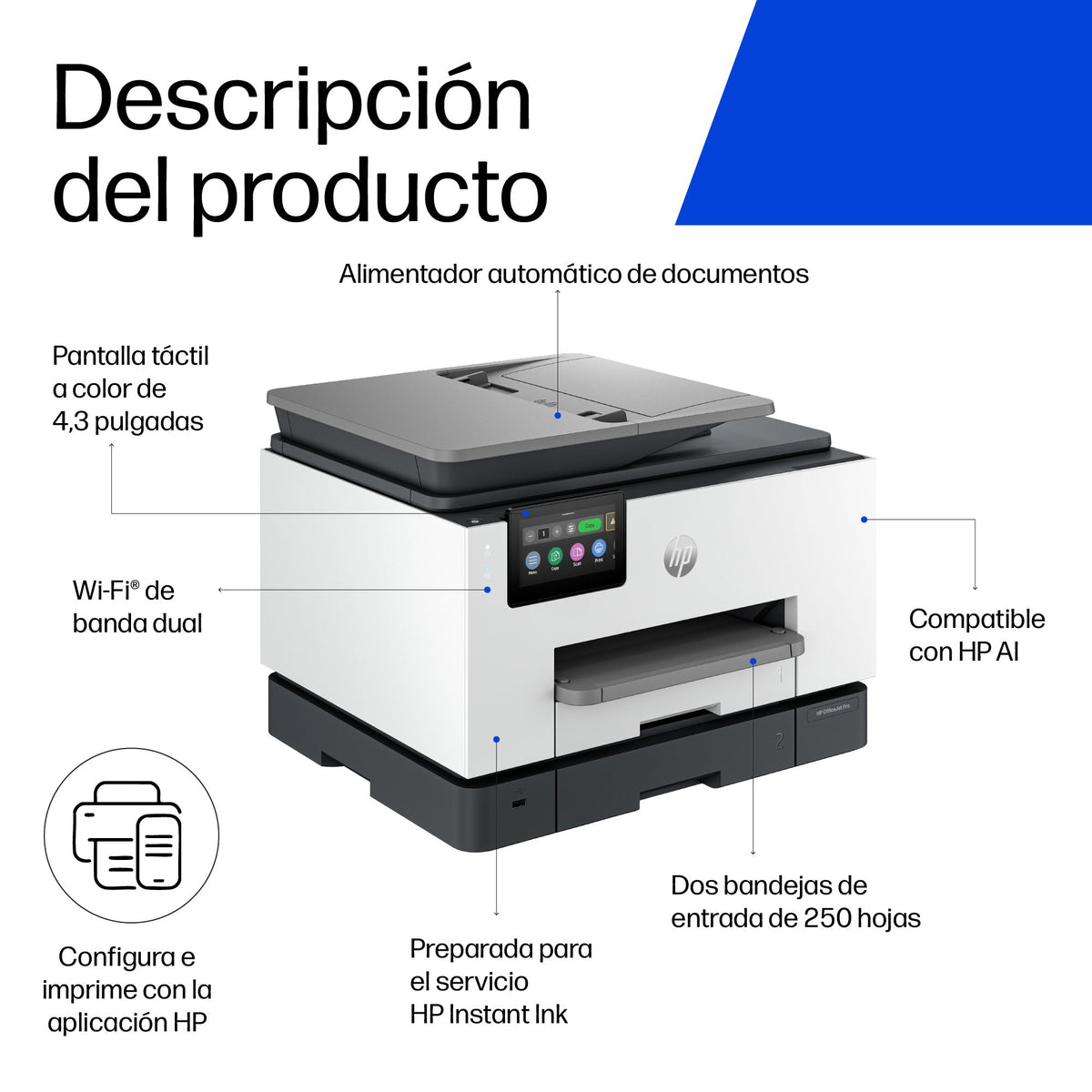 EAN 0196786896095 - HP OfficeJet Pro 9135e AiO Printer Inyección de tinta térmica A4 4800 x 1200 DPI 25 ppm Wifi imagen 5
