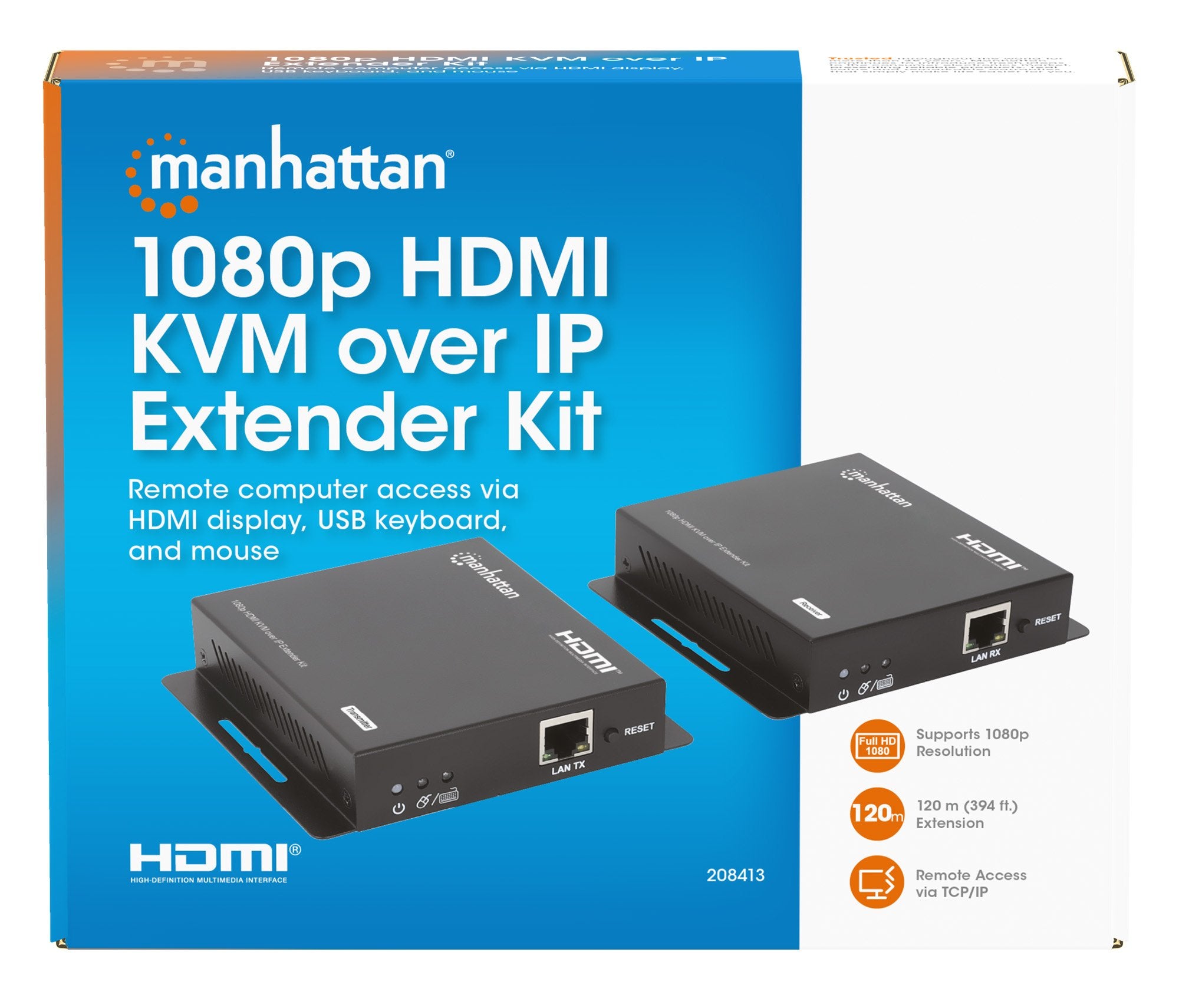 EAN 0766623208413 - Manhattan 208413 extensor audio/video Transmisor y receptor de señales AV Negro imagen 10