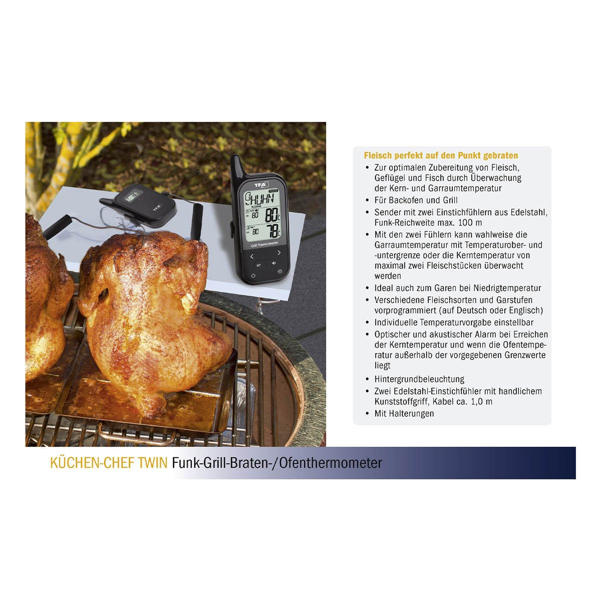 Tfa Termómetro Inalámbrico Para Horno Küchen-Chef Twin 14.1511.01
