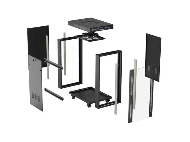 Lanberg Rack Cabinet 19" Free-Standing 24u 600x800 Flat Pack With Glass Door Lcd Negro V2