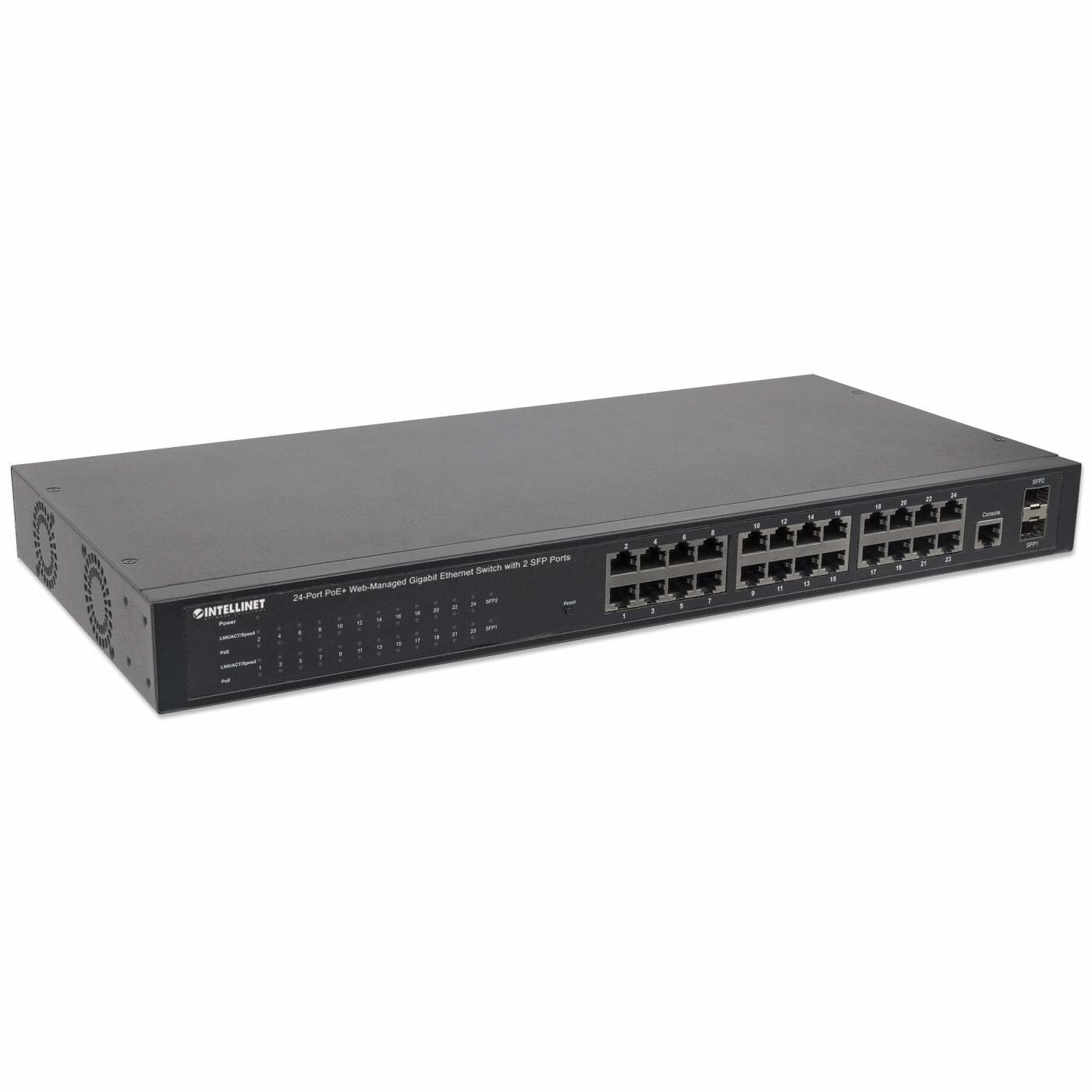 EAN 0766623560559 - Intellinet 560559 switch Gestionado Gigabit Ethernet (10/100/1000) Energía sobre Ethernet (PoE) Negro imagen 3