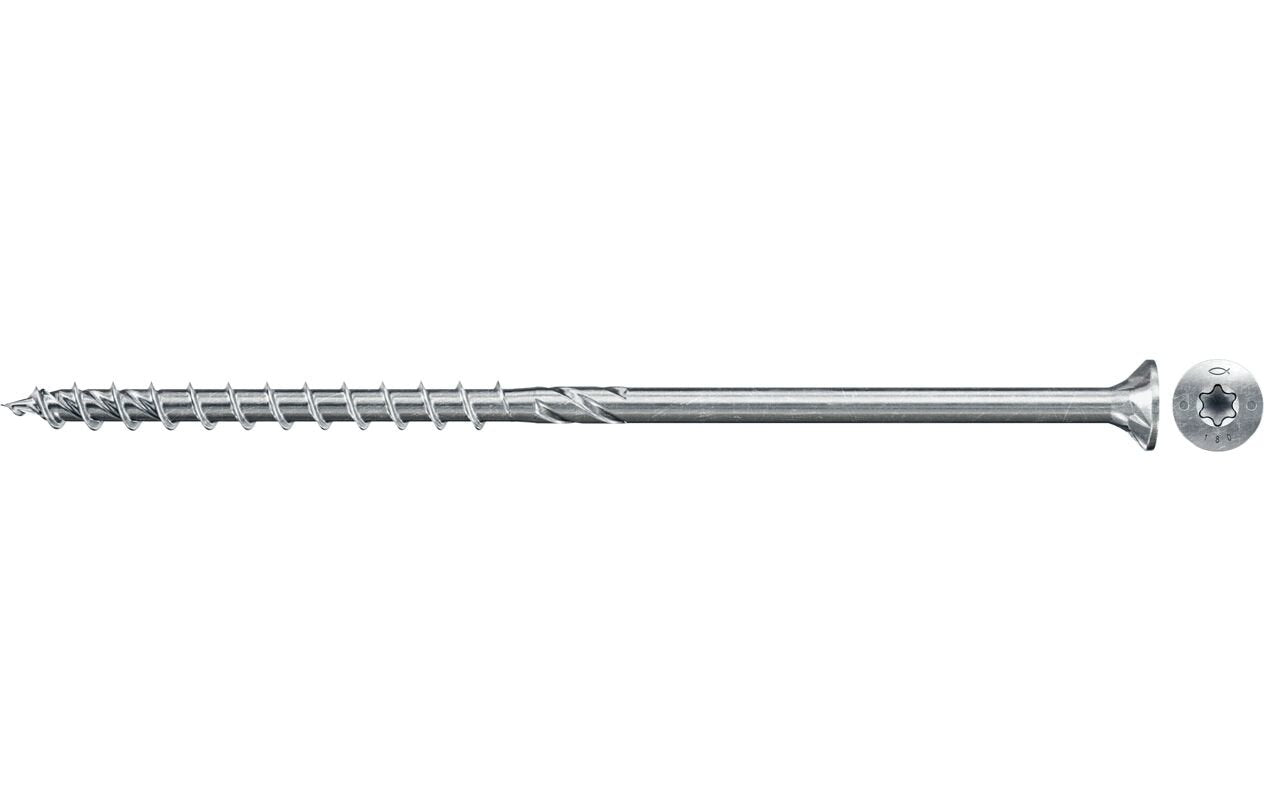 Fischer Tornillo De Construcción Para Madera Powerfast Ii 8,0x220 Cabeza Avellanada Tx 50 Piezas, Rosca Parcial, Galvanizado 568156