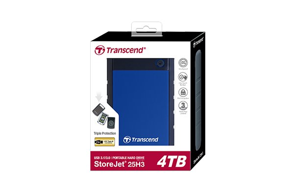 Disco Externo Hdd Transcend Storejet 25h3 4000 Gb Azul, Marina