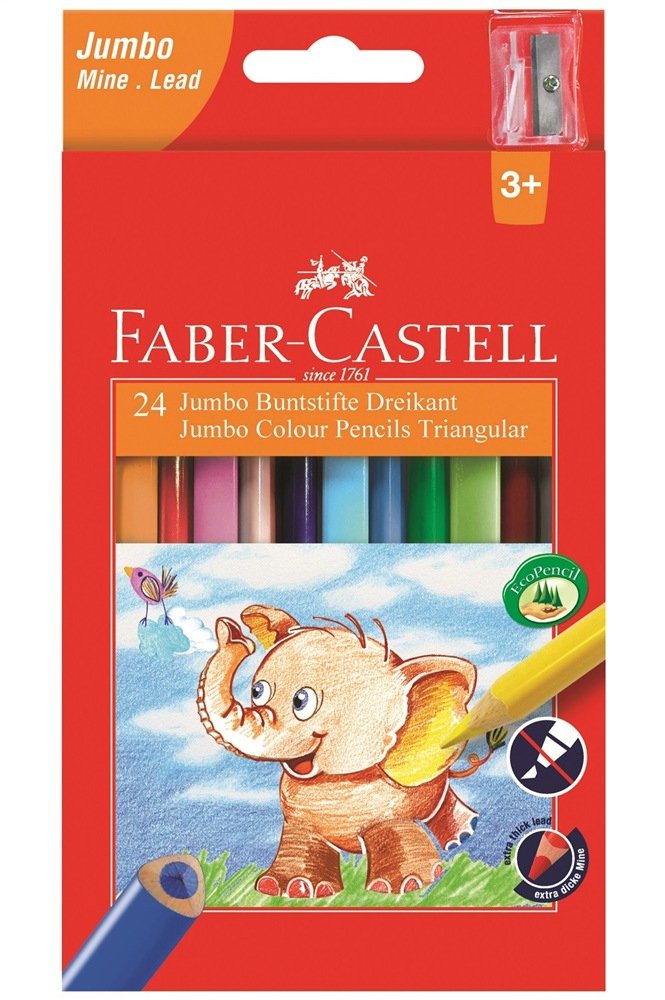 Faber-Castell Lápiz De Color Triangular Jumbo 5.4mm 24er Cartón
