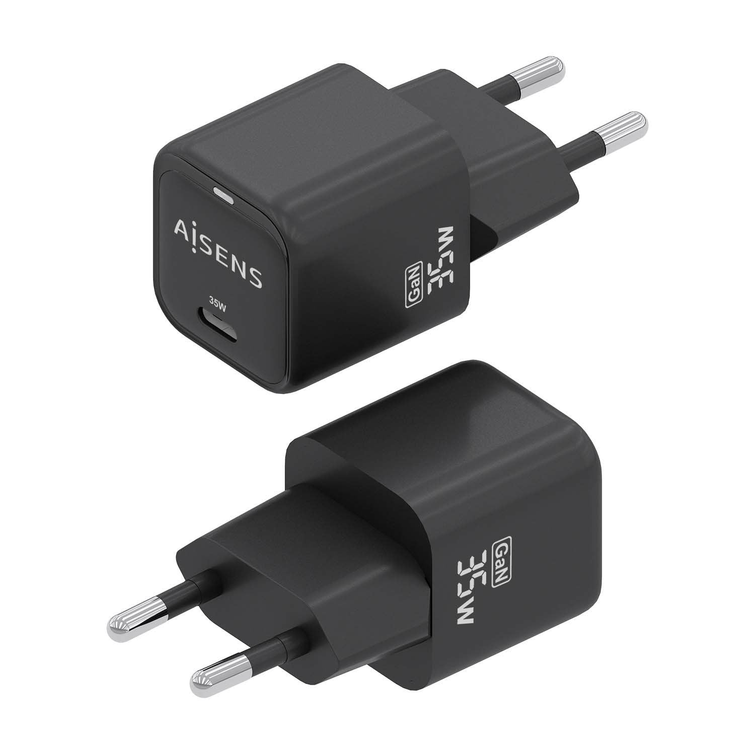 Aisens Cargador Gan 35w, 1xusb-C Pd3.0 Qc4.0, Negro