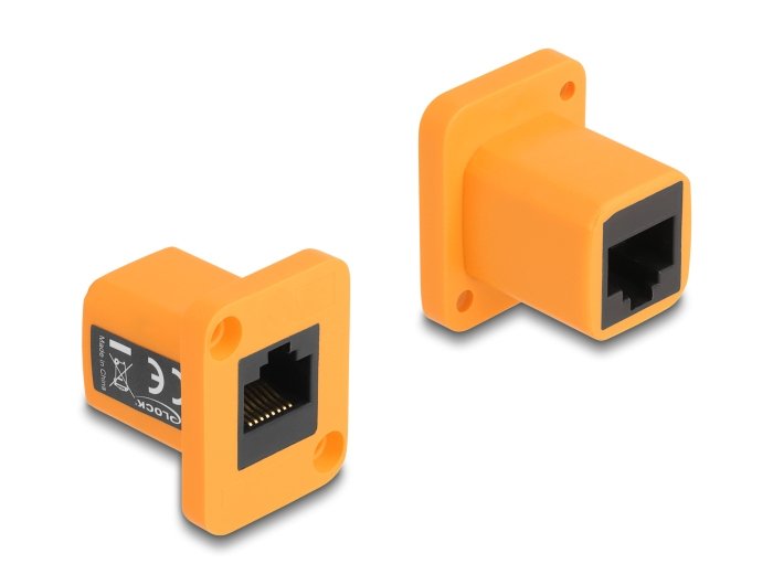 Delock 87998 Módulo Type-D Rj45 Hembra A Hembra Naranja