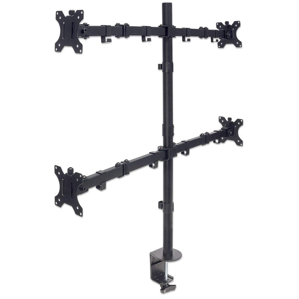 Manhattan Soporte Para Cuatro Monitores, Brazos De Doble Articulación 13" A 32", Hasta 8 Kg