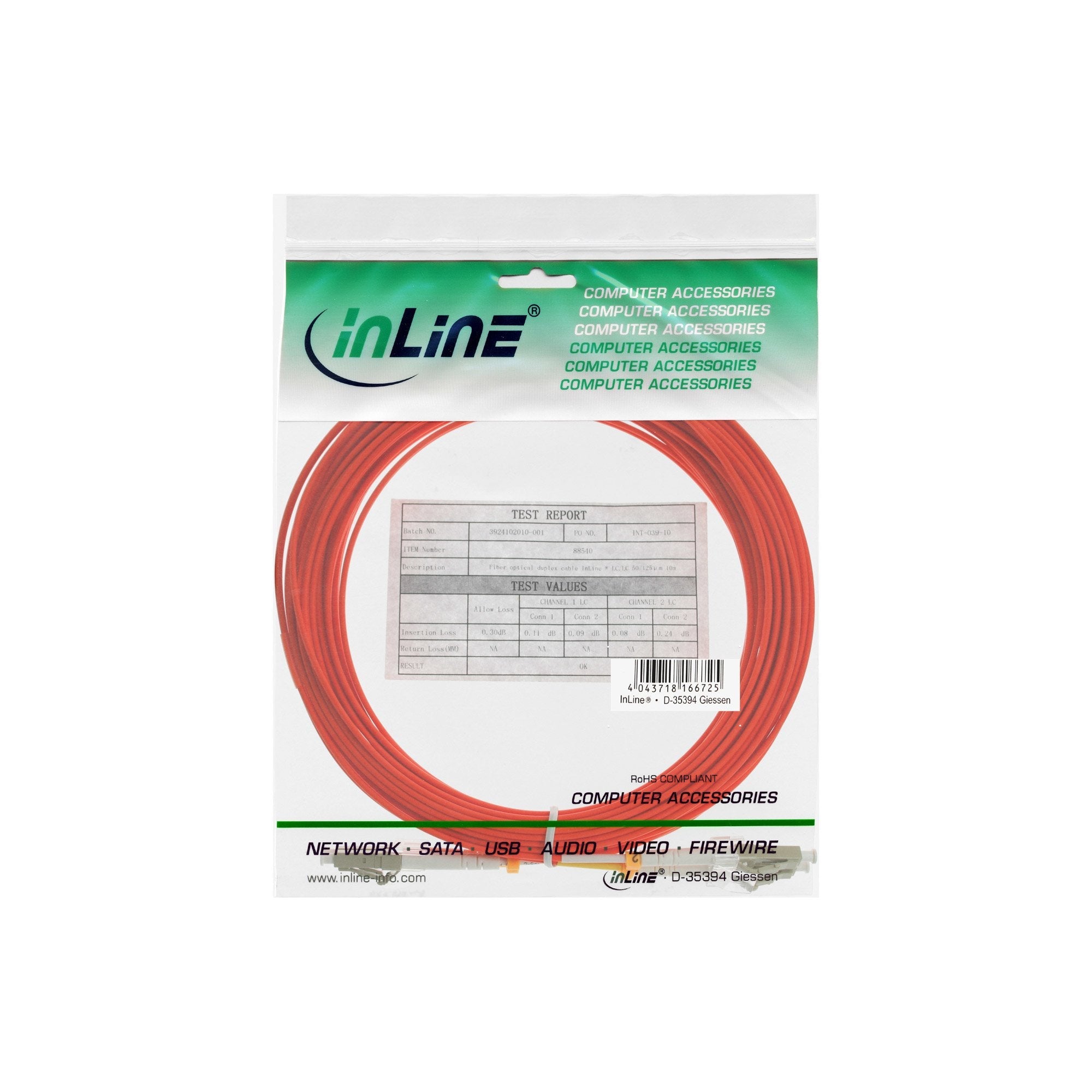 Cable Dúplex De Fibra Óptica Inline Lc/Lc 50/125?M Om2 7m