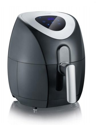 Severin Fr 2430 Freidora Freidora De Aire Caliente 3,2 L Sencillo Negro, Acero Inoxidable Independiente 1500 W