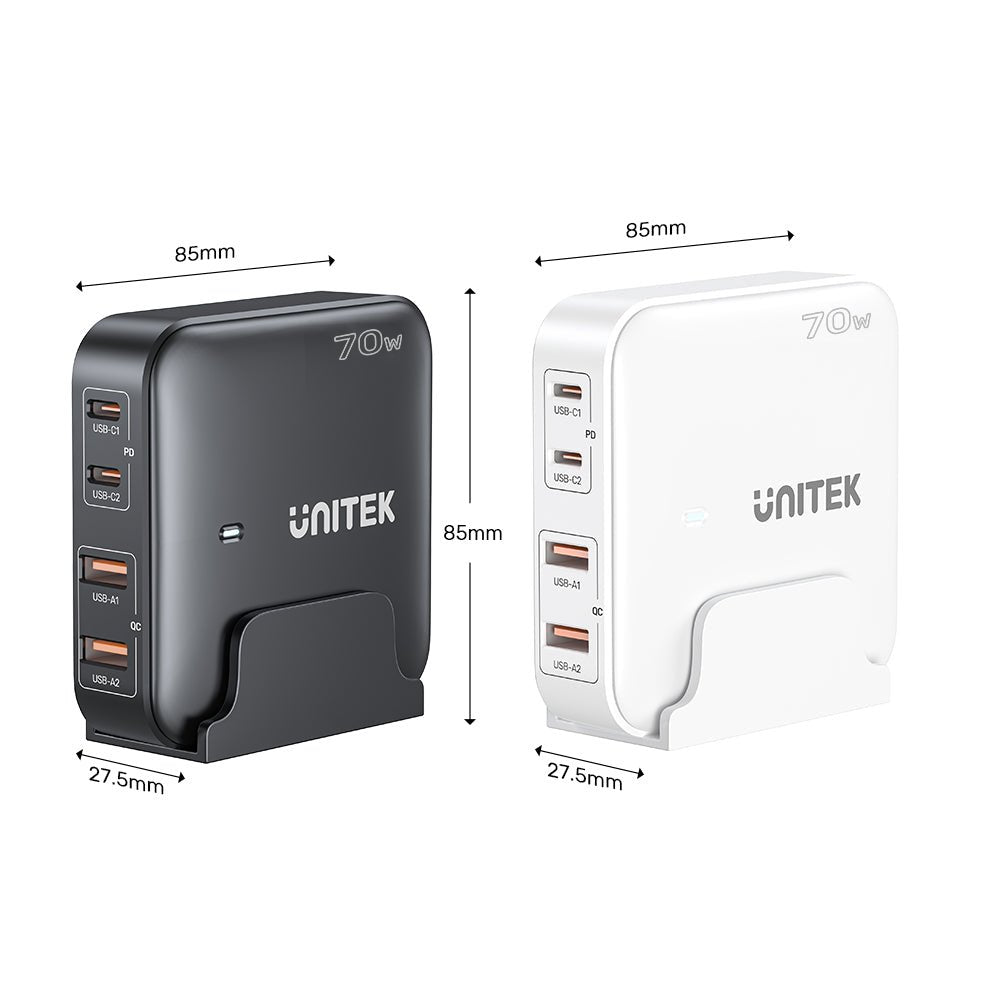 Unitek Ladowarka Biurkowa Gan 100w 2xusb-A 2xusb-C