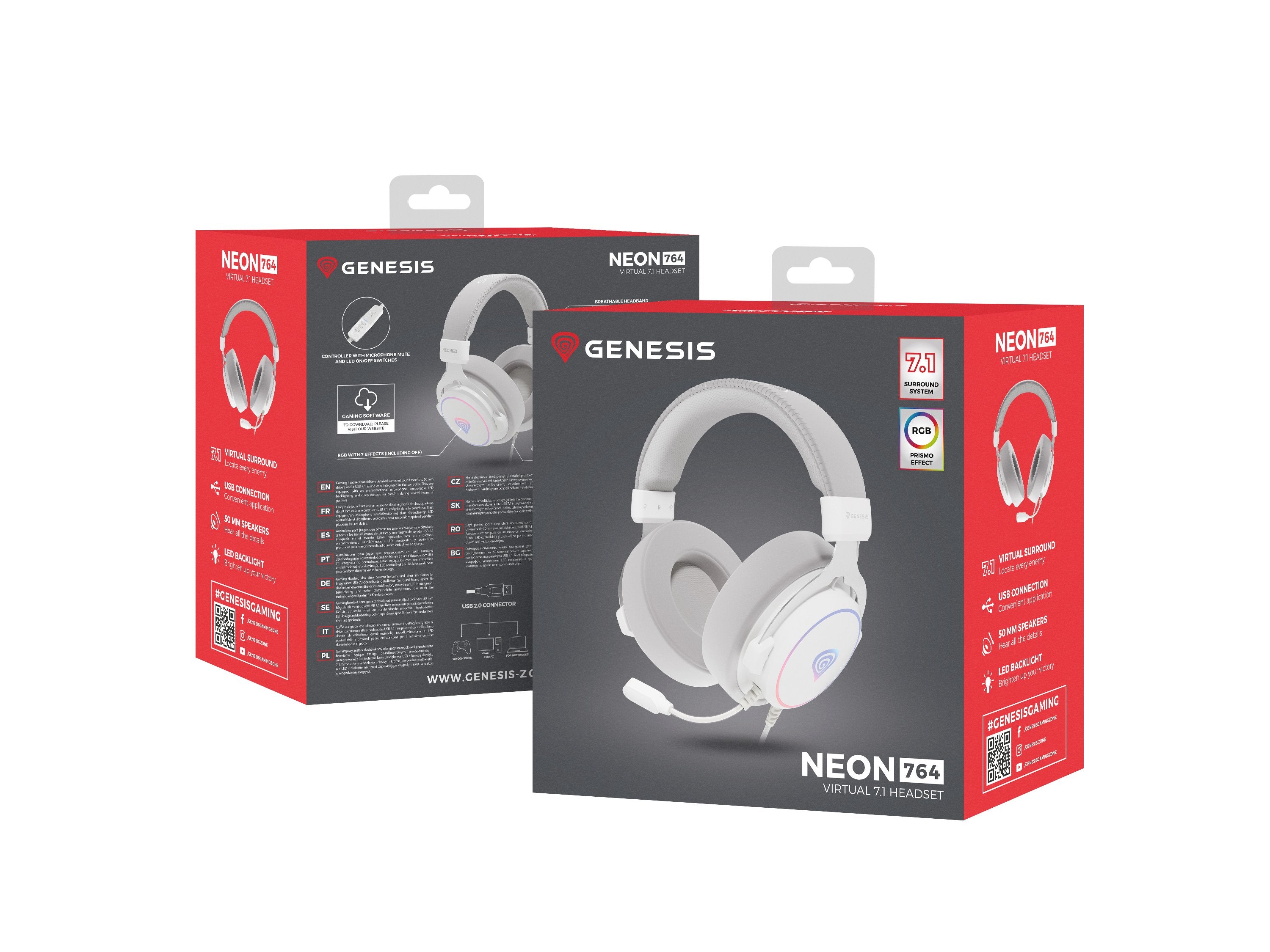 EAN 5901969444513 - GENESIS Neon 764 Auriculares Alámbrico Diadema Juego USB tipo A Blanco imagen 11