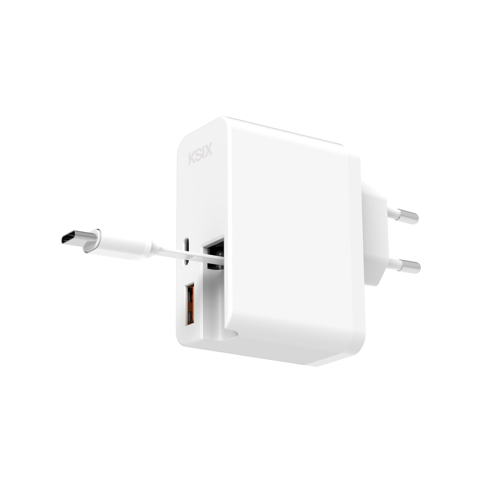 Ksix Bcd65wb01 Blanco Cargador Ultrarrápido 65w Con Usb-C Power Delivery