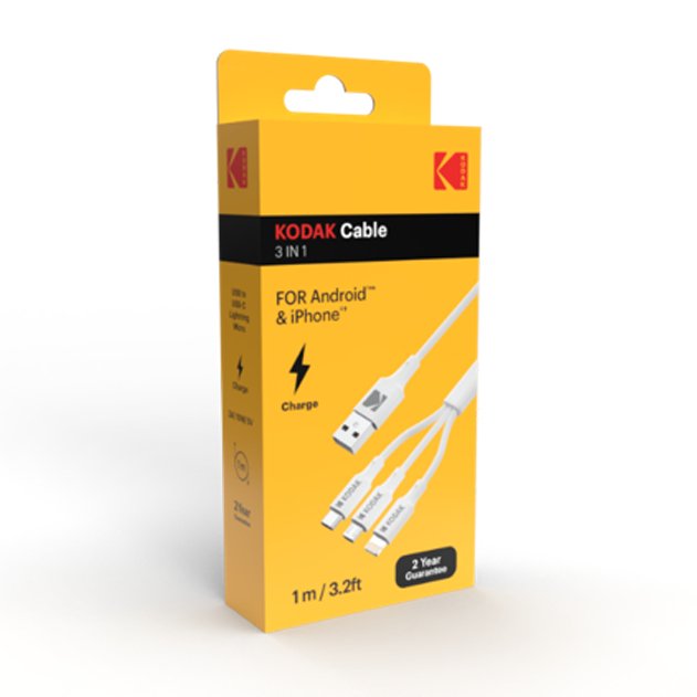 Kodak Cable Usb 2.0 A Lightning + Usb-C + Micro-Usb