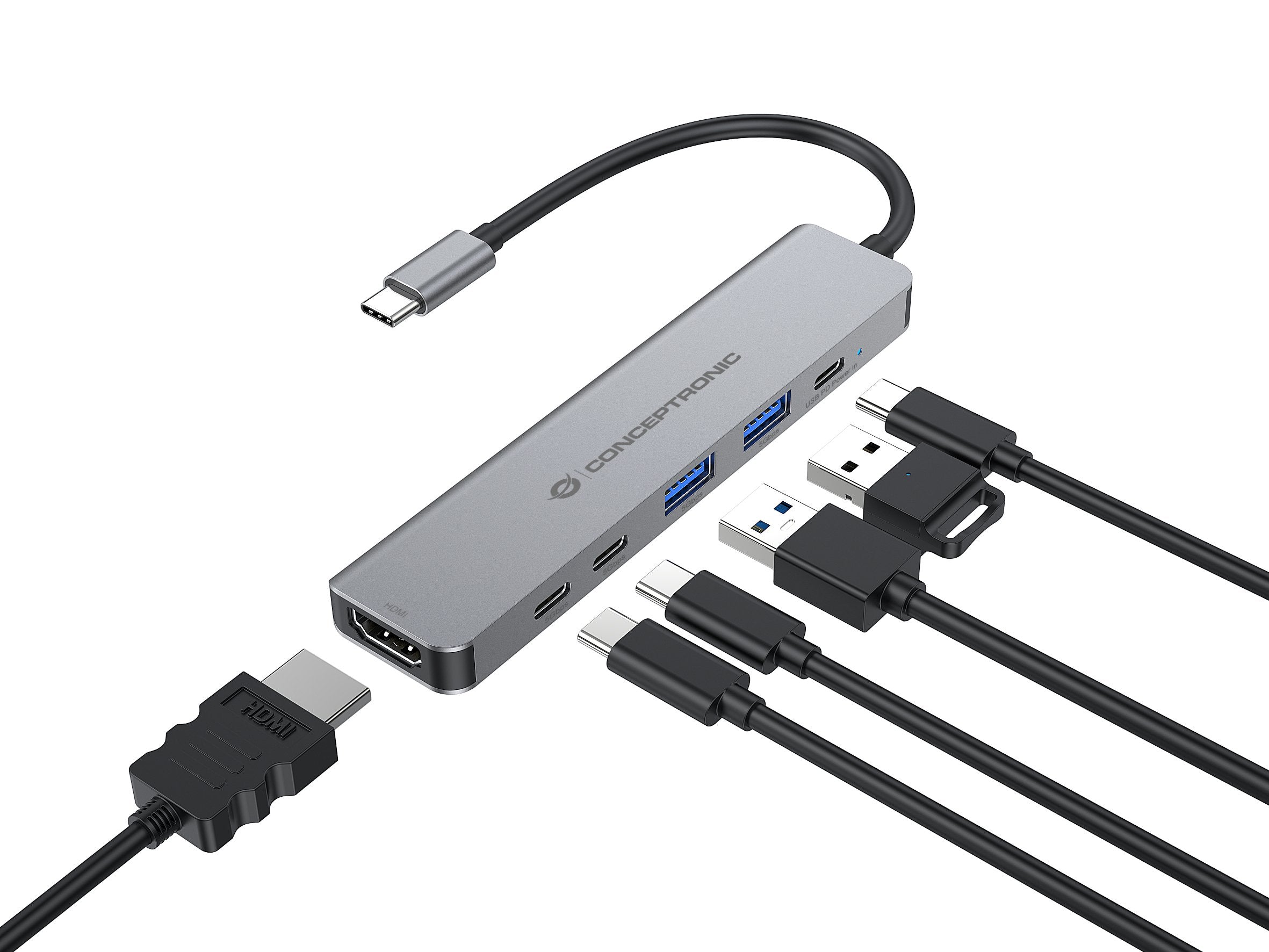 EAN 4015867241295 - Conceptronic DONN33G base para portátil y replicador de puertos Alámbrico USB 3.2 Gen 1 (3.1 Gen 1) Type- imagen 5