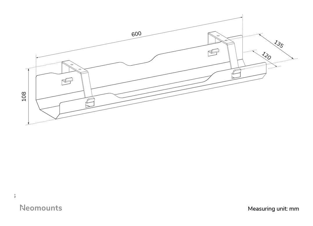 Neomounts Cableaufbewahrung -5kg Schraubbefestigung Universal Blanco