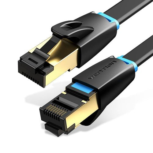 Vention Flat Cat.8 Sstp Rj45 30cabl Awg Patch Cable 1m Black