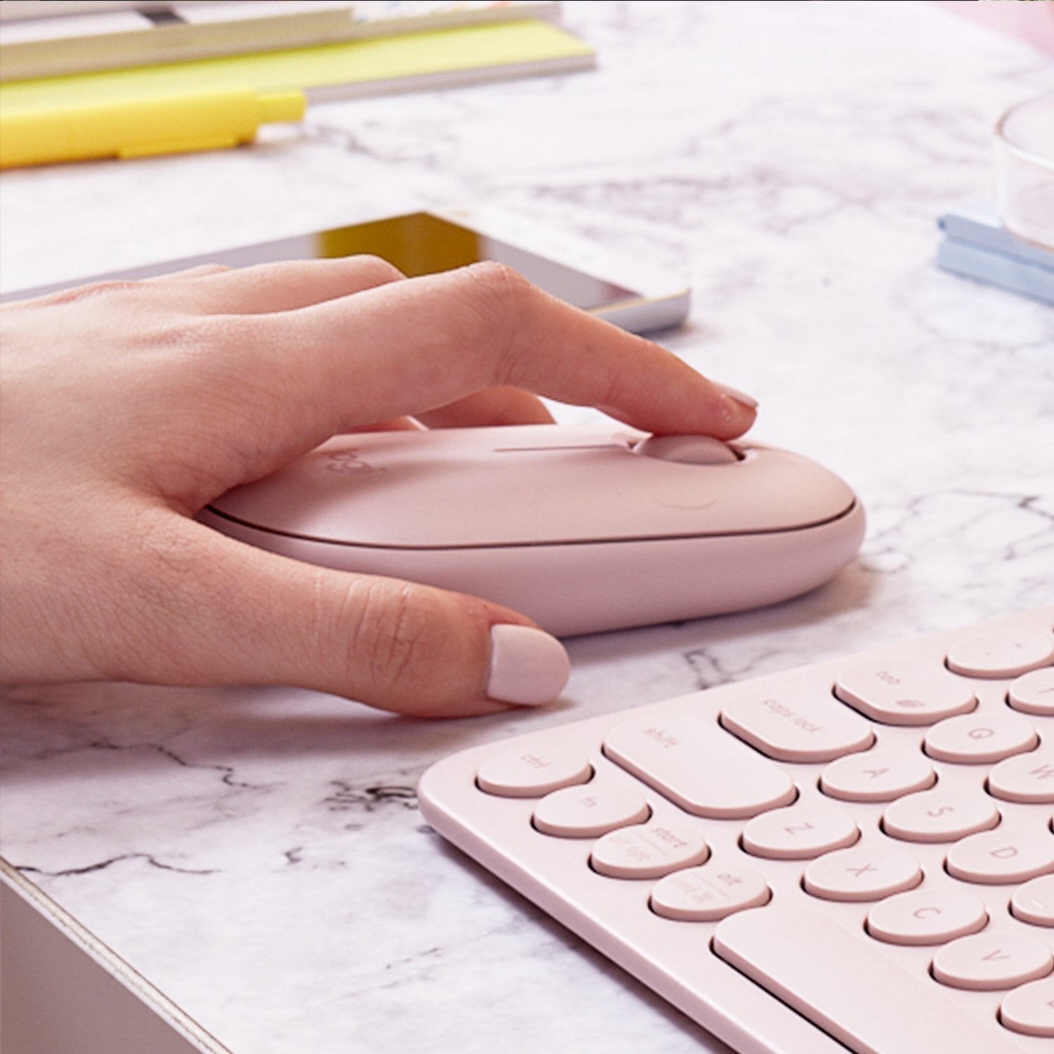 Ratón Inalámbrico Logitech Pebble M350 Rosa 910-005717
