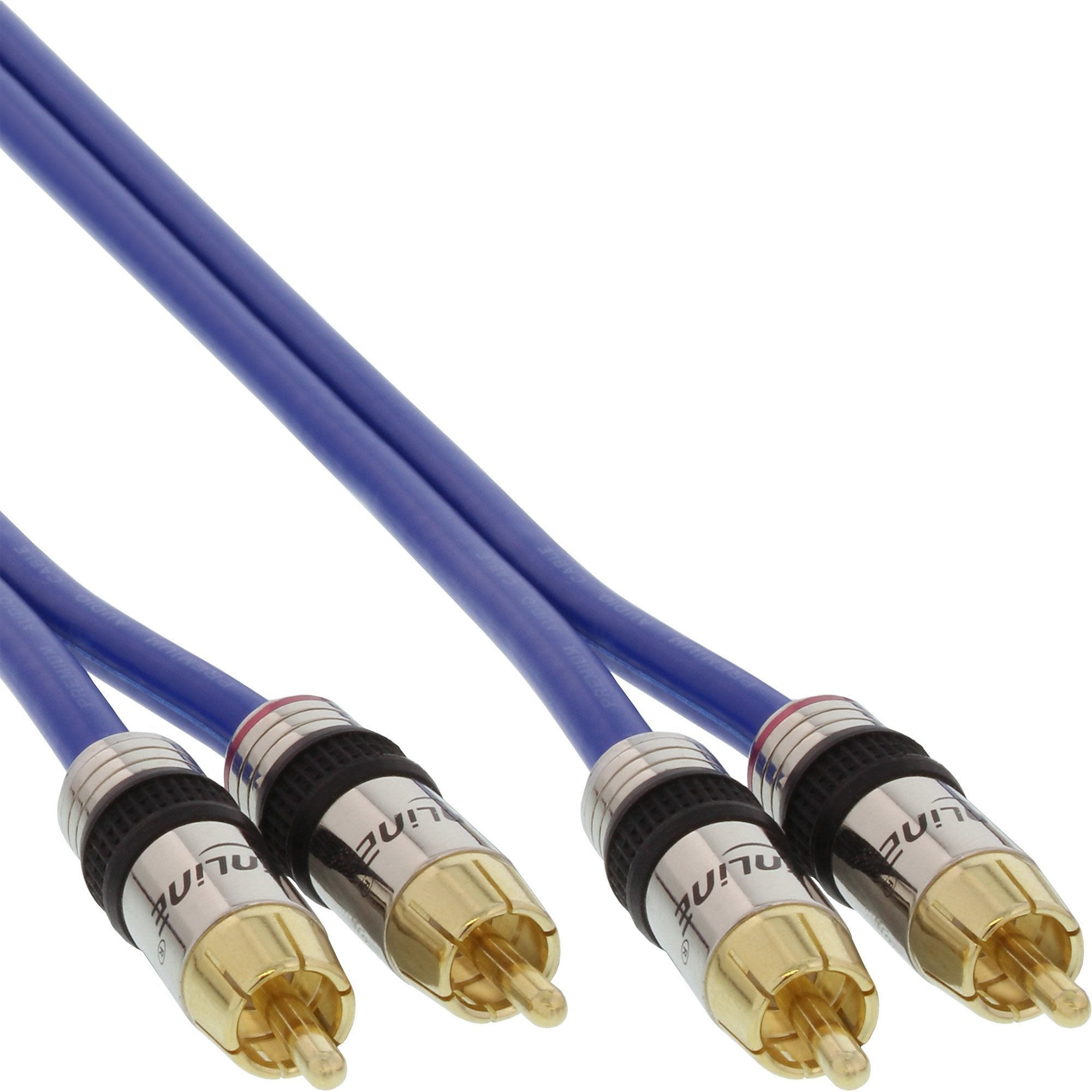 Cable De Audio Inline Premium Rca 2x Rca Macho A Macho 1m