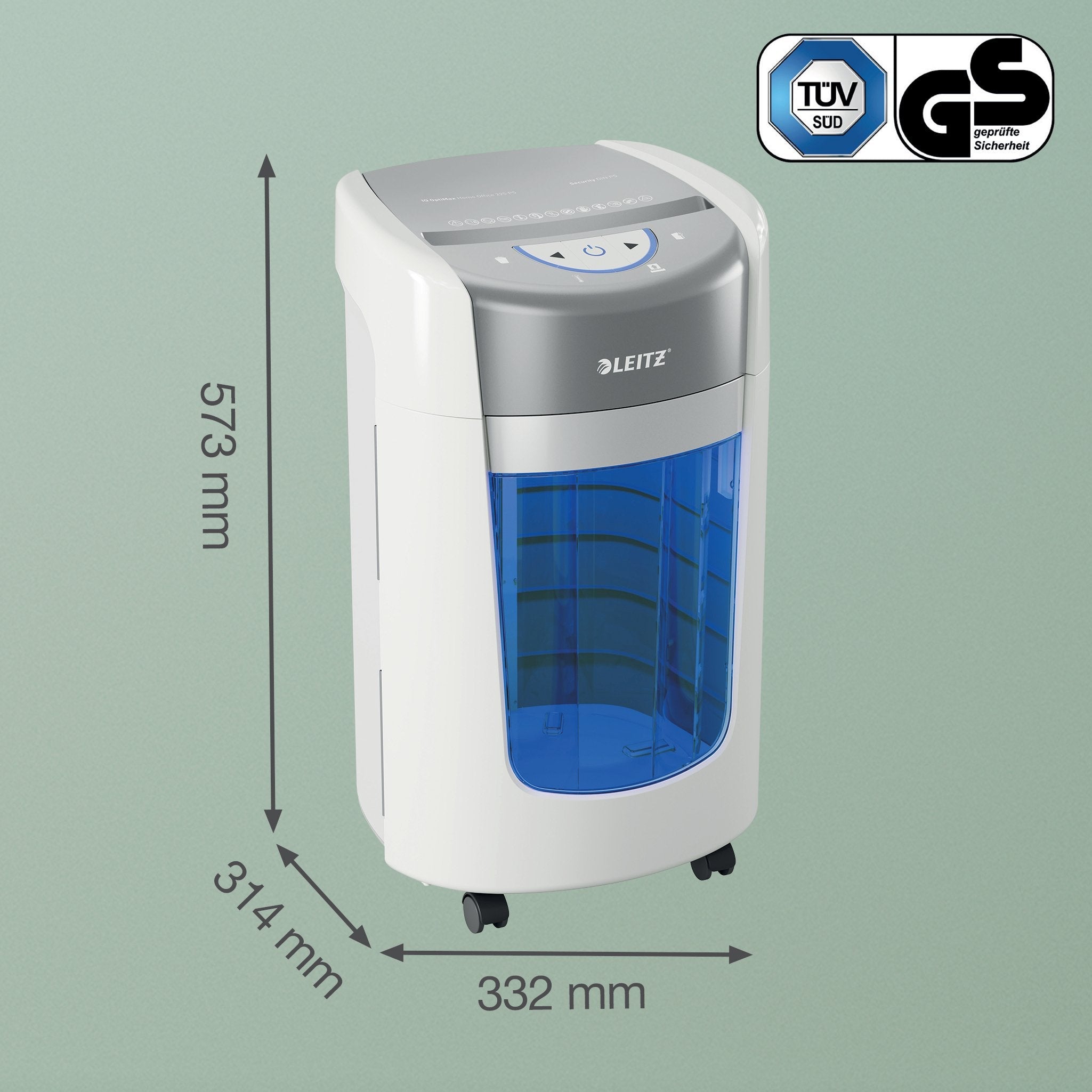 Leitz Iq Optimax Home Office 225 Triturador De Papel Microcorte 58 Db Gris, Blanco