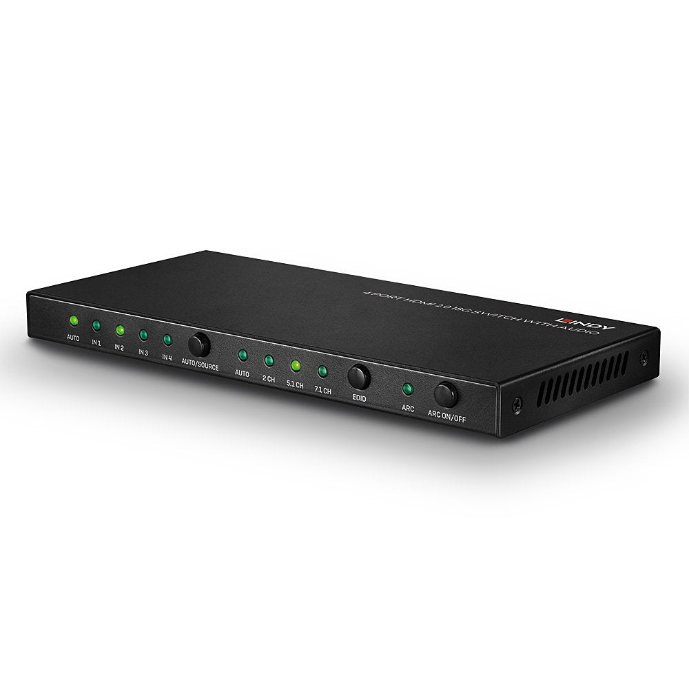 Lindy Hdmi 2.0 18g Switch With Audio - Video/Audio-Schalter - 4 Anschlüsse