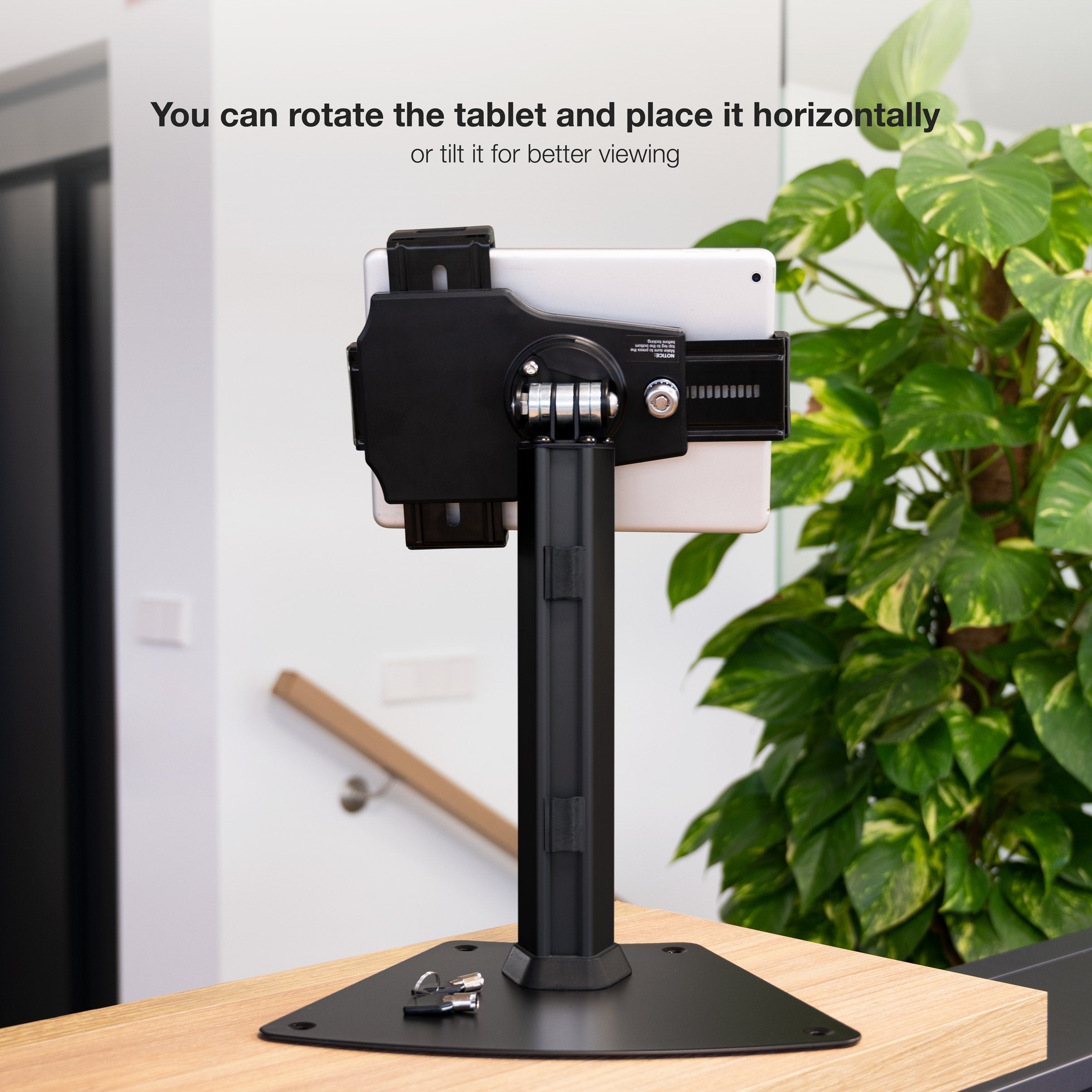 Tooq Soporte De Sobremesa Profesional Ajustable Para Tablet De Entre 7.9? A 10.5? - Incluye Candado Antirrobo -