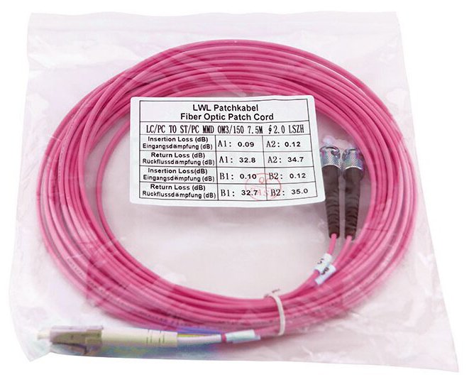 Cable Blueoptics Sfp3133fu7.5mk De Fibra Optica 7,5 M Lc St Om4 Magenta
