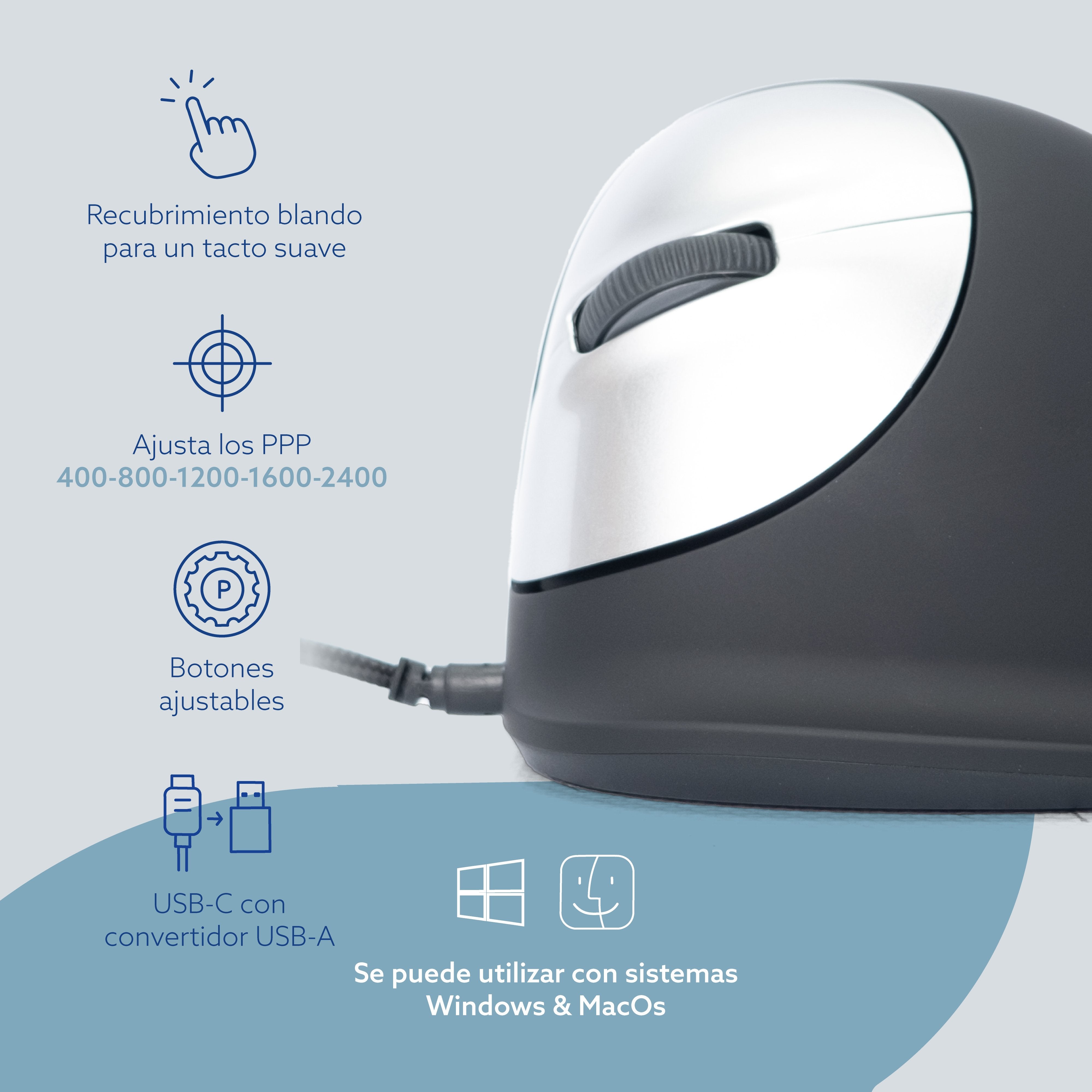 EAN 8719274491347 - R-Go Tools RGOHELELA ratón Oficina Izquierda USB tipo A Óptico 2400 DPI imagen 11