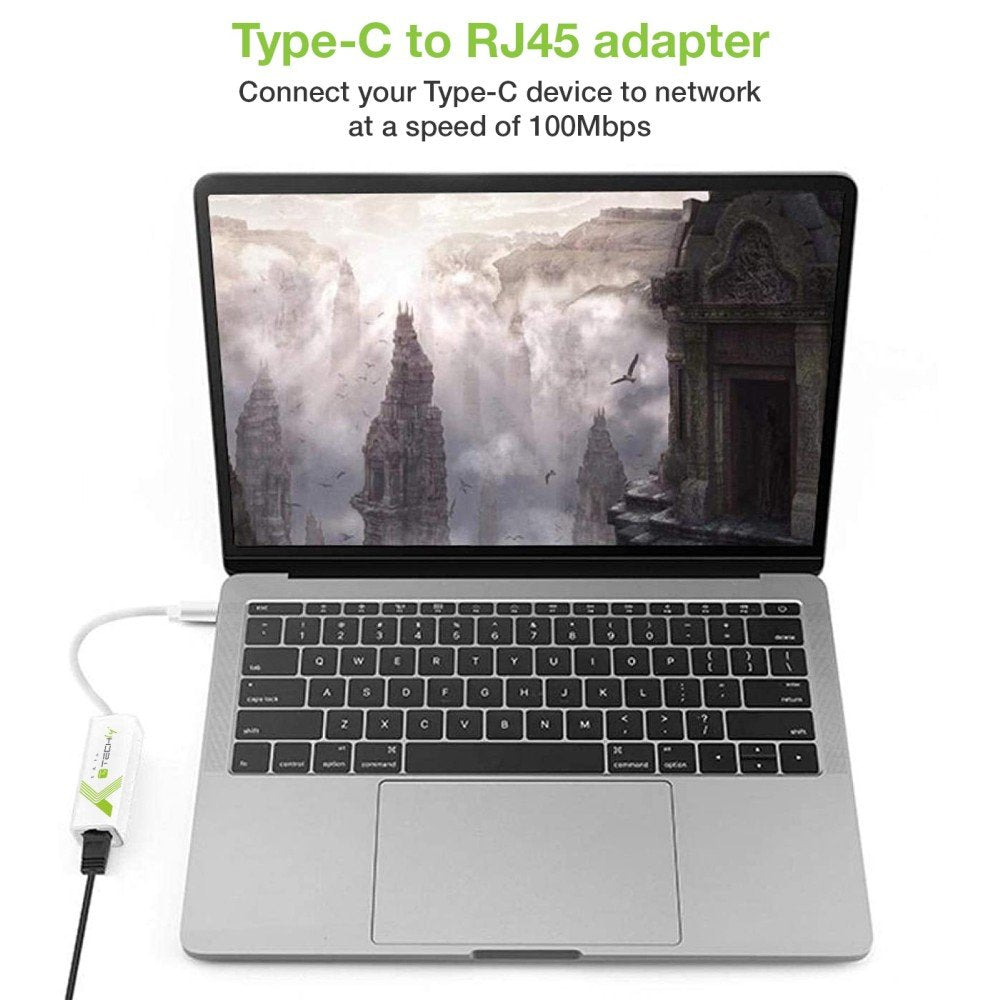 Adaptador Techly Usb 3.1 Tipo C Rj45 10/100/1000, Blanco
