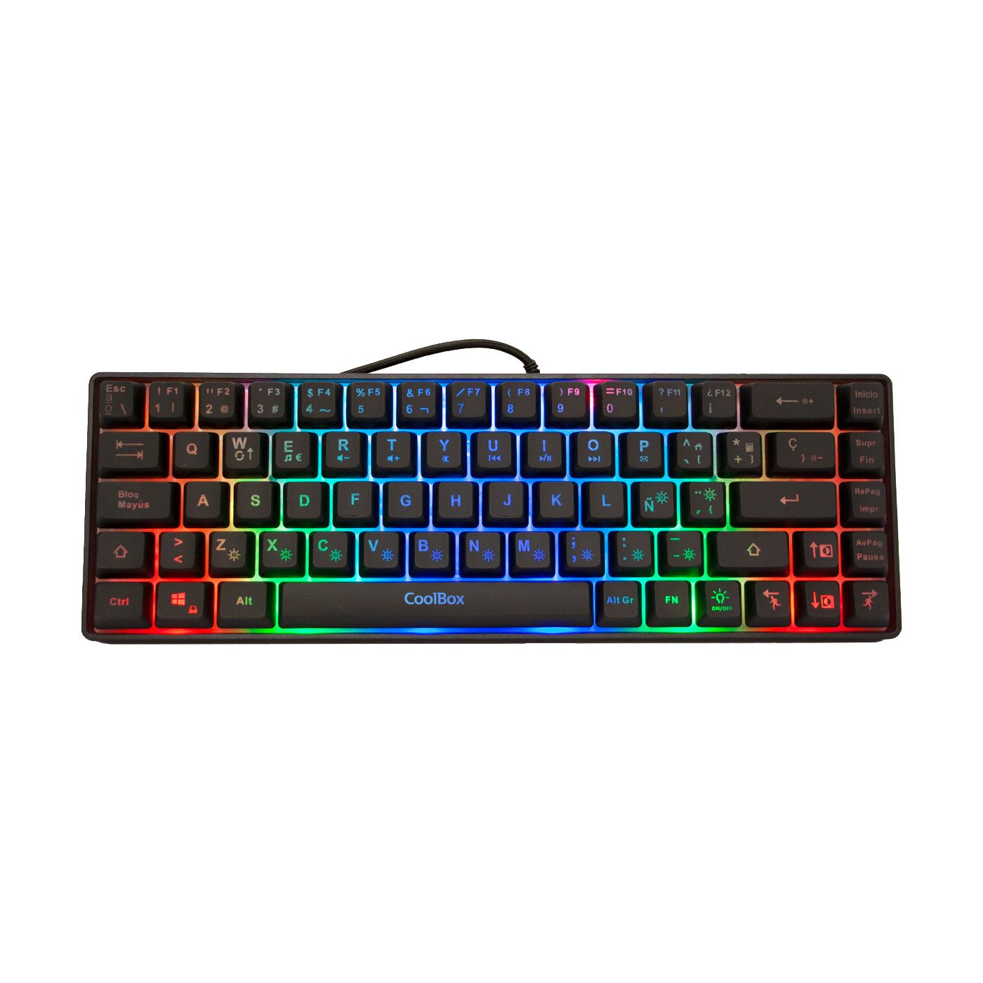 Teclado Español Deepgaming Mini Tm065 Rgb Coolbox 69 Teclas Iluminacion Rgb Anti-Ghosting