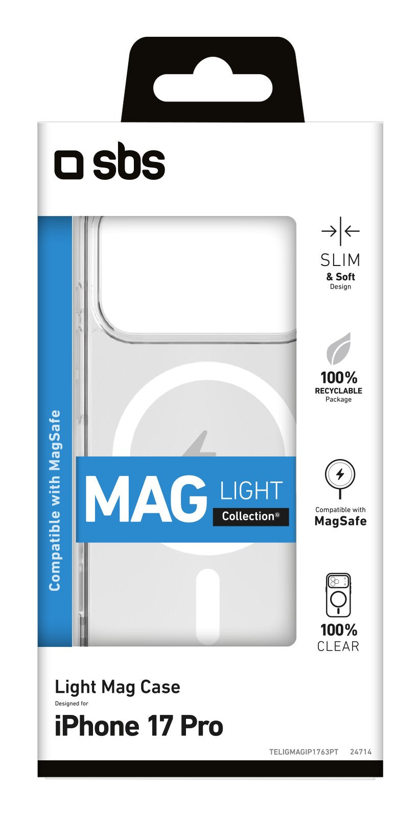 EAN 8018417524714 - SBS TELIGMAGIP1763PT funda para teléfono móvil 15,9 cm (6.28") Transparente imagen 2