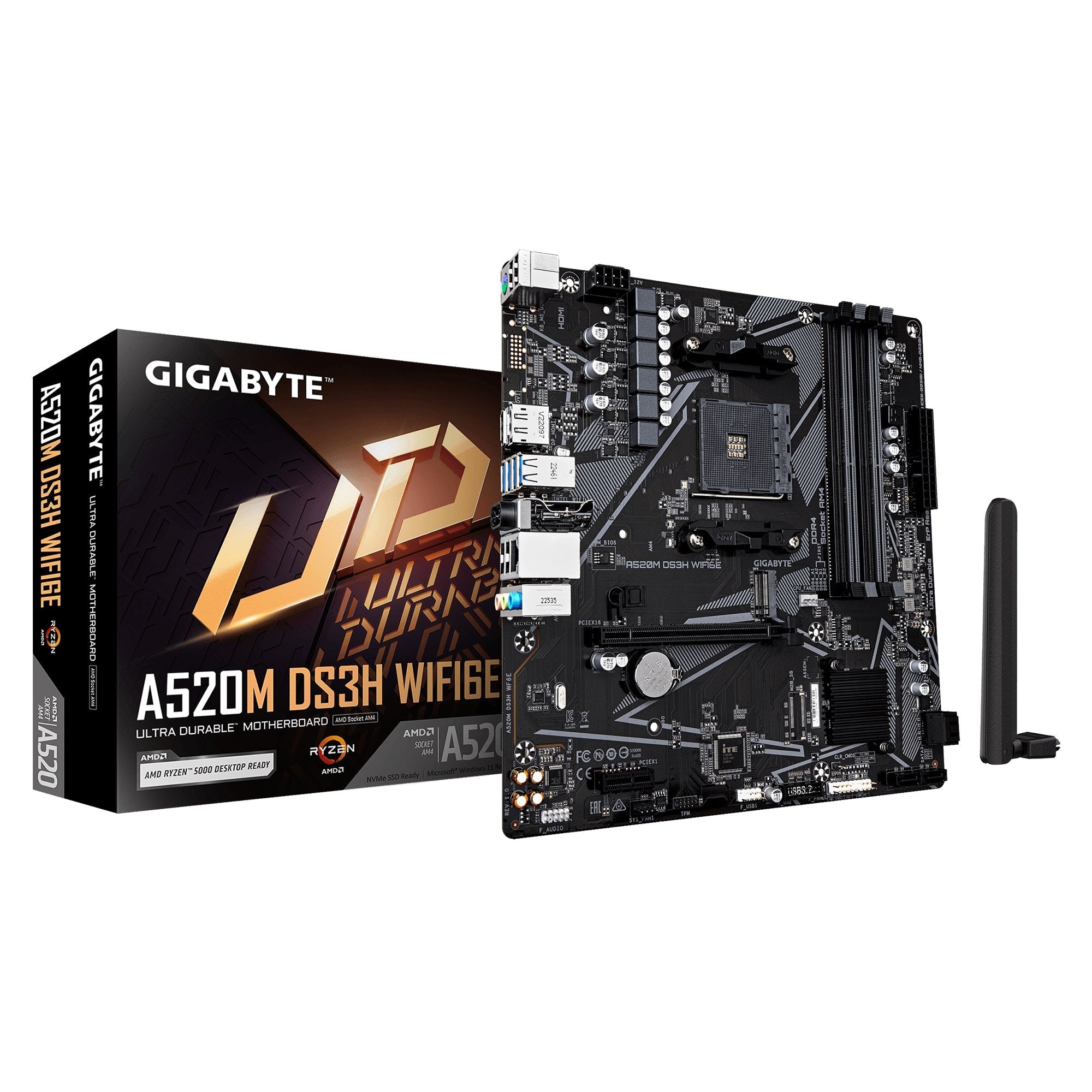 Gigabyte A520m Ds3h Wf6e Am4 4xddr4 4xsata 1xm.2