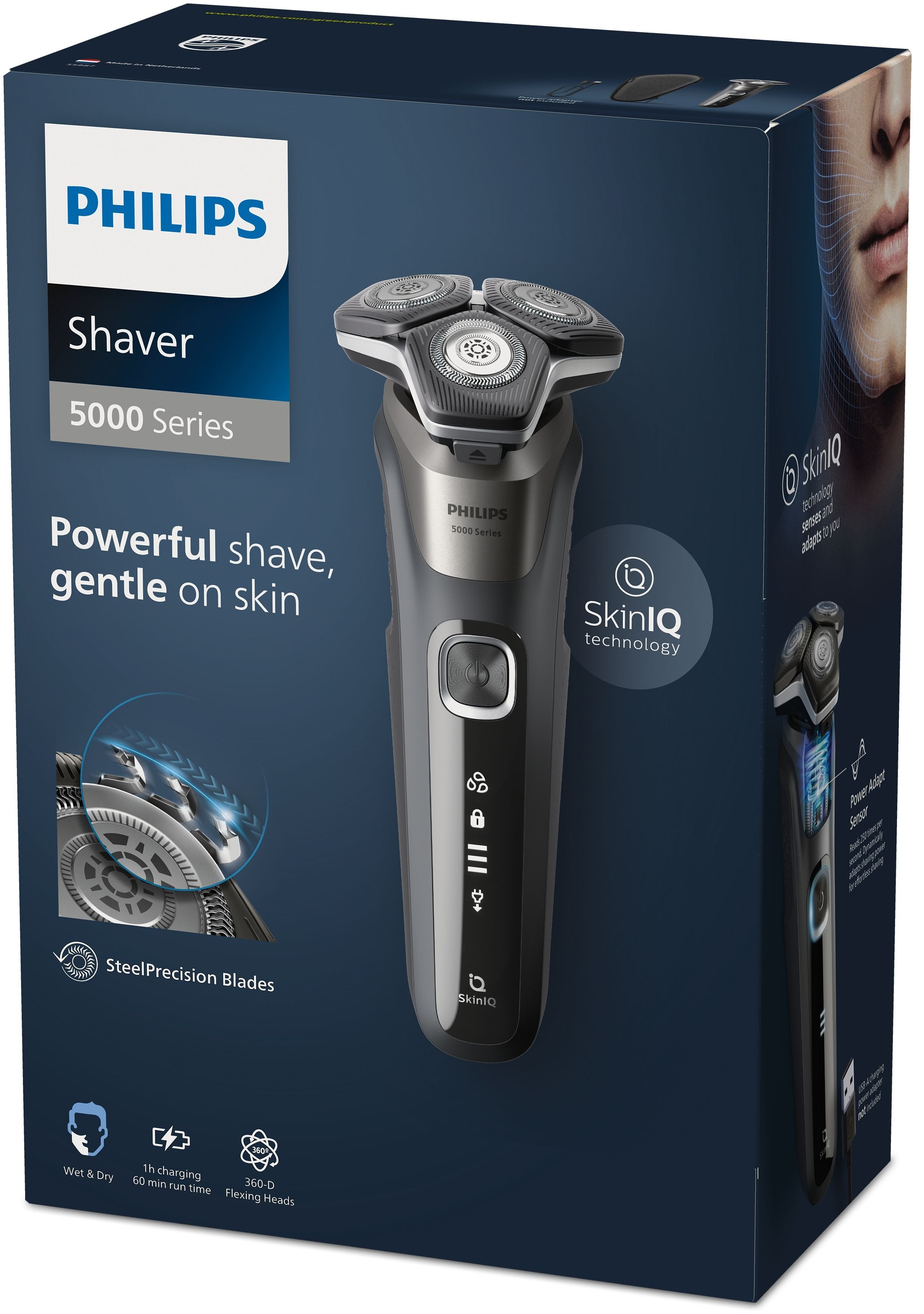 EAN 8720689008471 - Philips SHAVER Series 5000 S5887/30 afeitadora Máquina de afeitar de rotación Recortadora Negro, Gris imagen 3