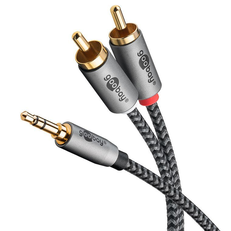 EAN 4040849652851 - Goobay 65285 cable de audio 1 m 3,5mm 2 x RCA Negro, Plata imagen 3