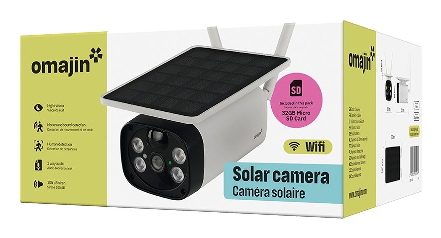 Cámara De Seguridad Inalámbrica Omajin Osc-01-Eu Solar Blanco, Negro