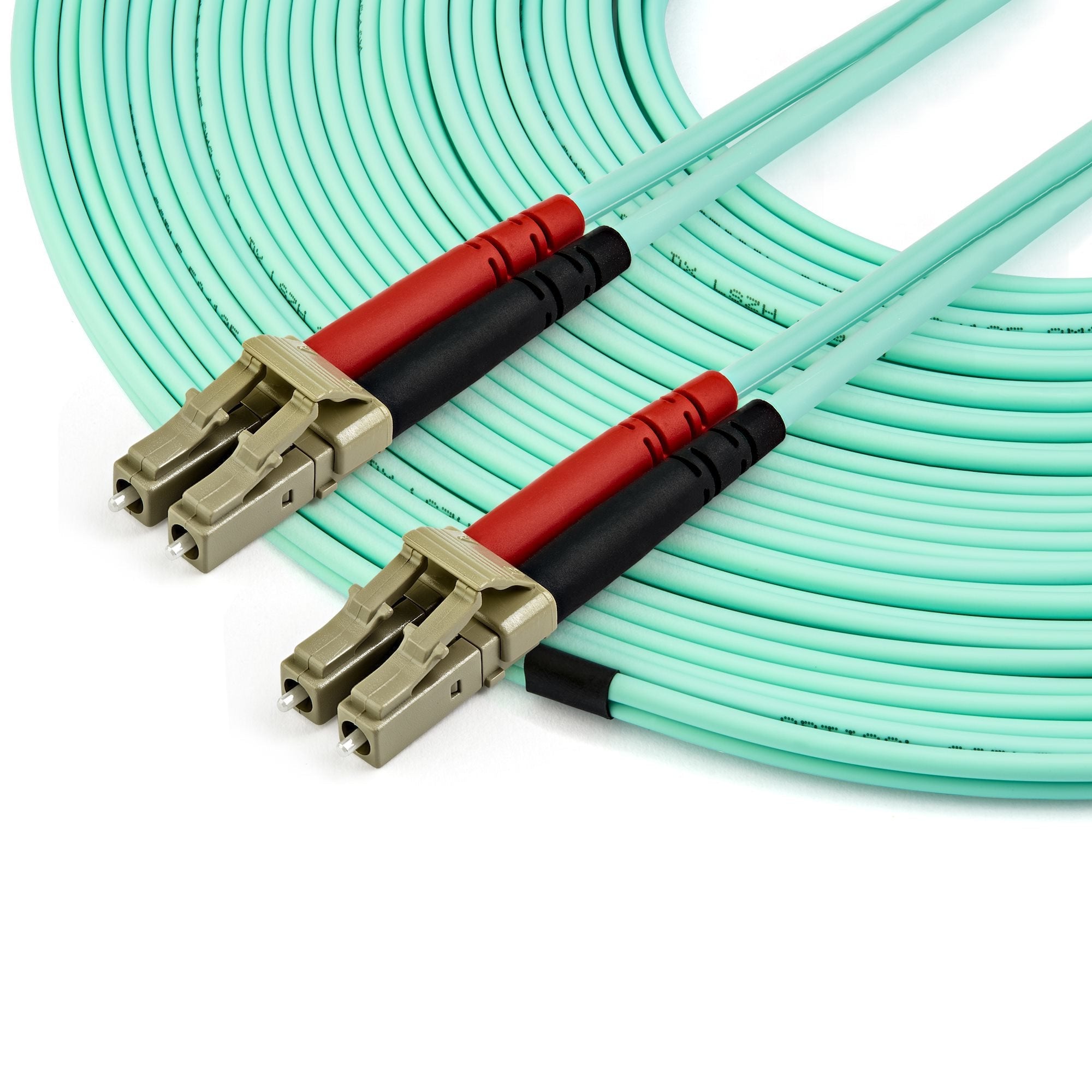 Startech.Com Cable De 15m De Fibra Óptica Multimodo Dúplex 50/125 Lc A Lc - Aqua - Om4 - Lszh, 15 M, Lszh, Om4, Lc, Lc, Aqua
