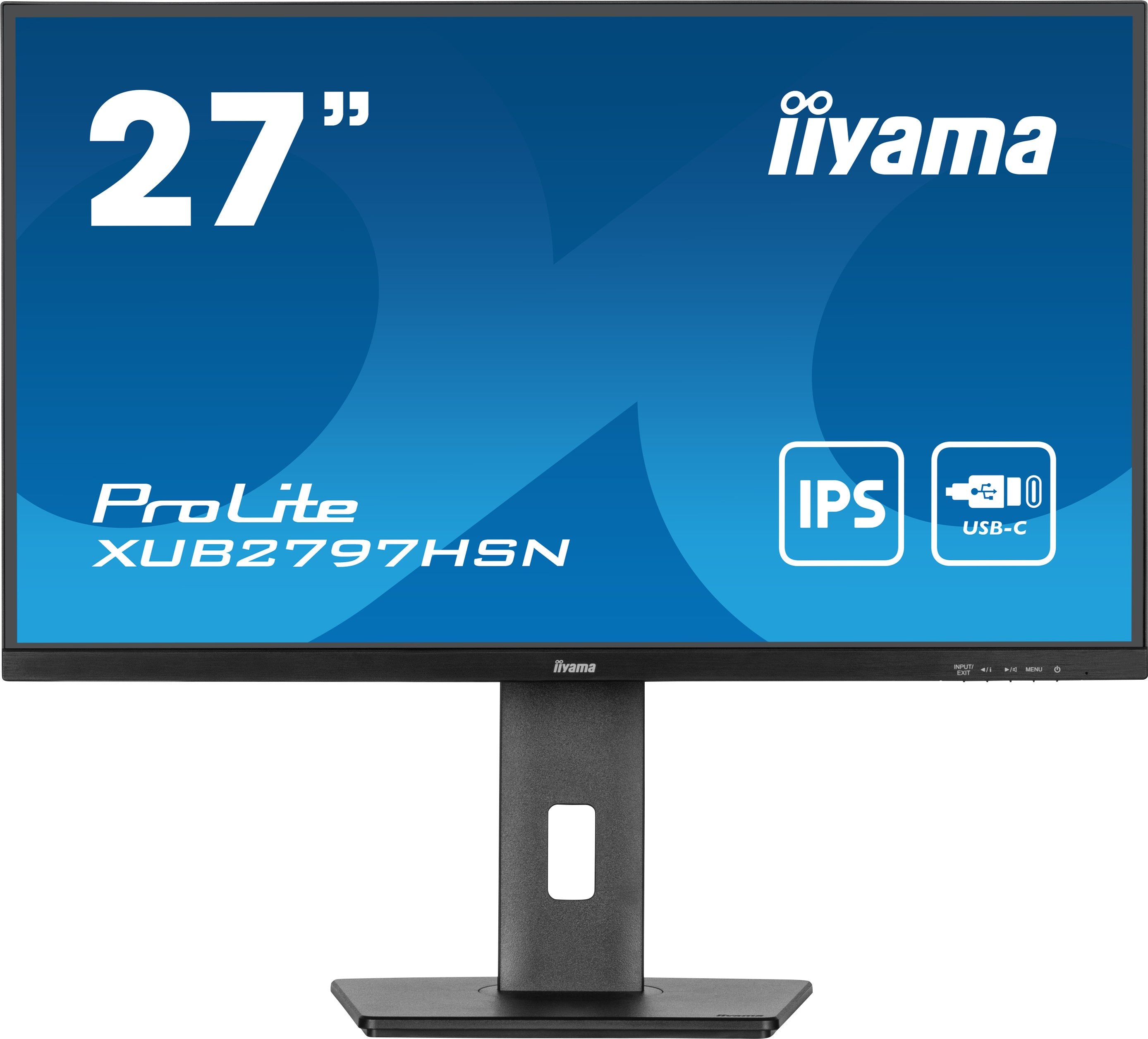 Monitor Iiyama Prolite Xub2797hsn-B1 (27 Pulgadas), Negro (Mate), Fullhd, Ips, Usb-C, Rj-45, Panel 100hz Xub2797hsn-B1